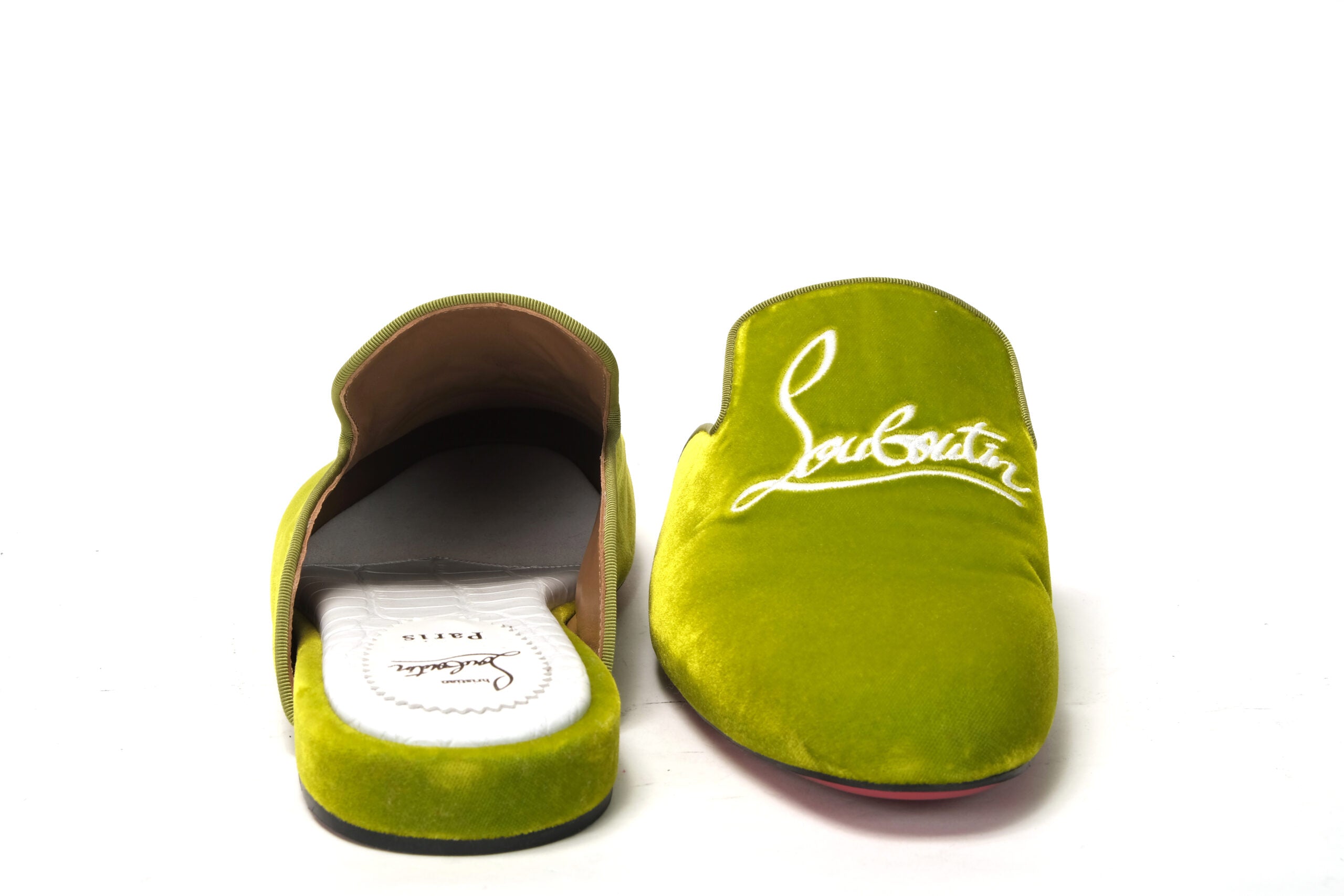 Christian Louboutin Bourgeon Lime Navy Coolito Flat Shoes - DEA STILOSA MILANO