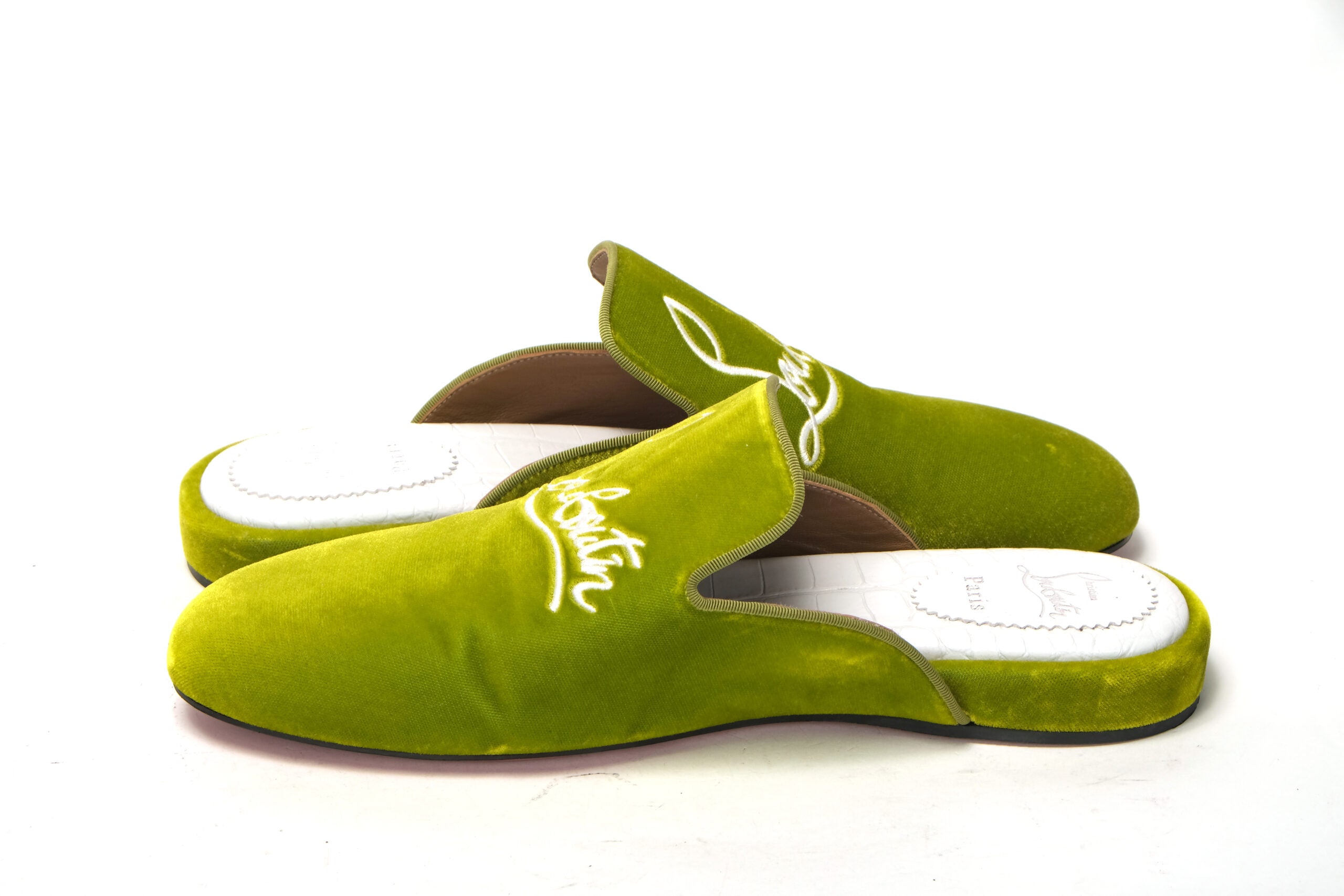 Christian Louboutin Bourgeon Lime Navy Coolito Flat Shoes - DEA STILOSA MILANO