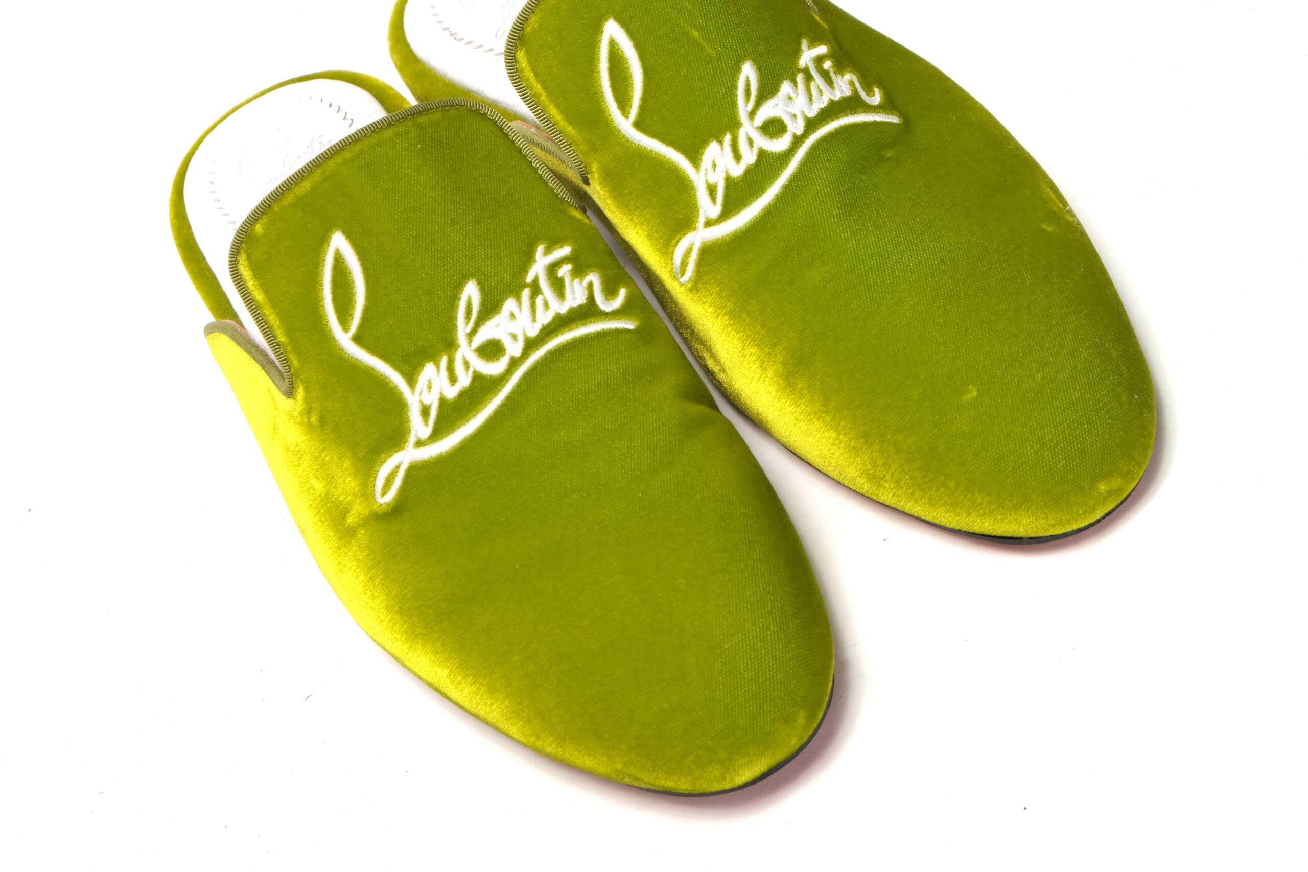 Christian Louboutin Bourgeon Lime Navy Coolito Flat Shoes - DEA STILOSA MILANO