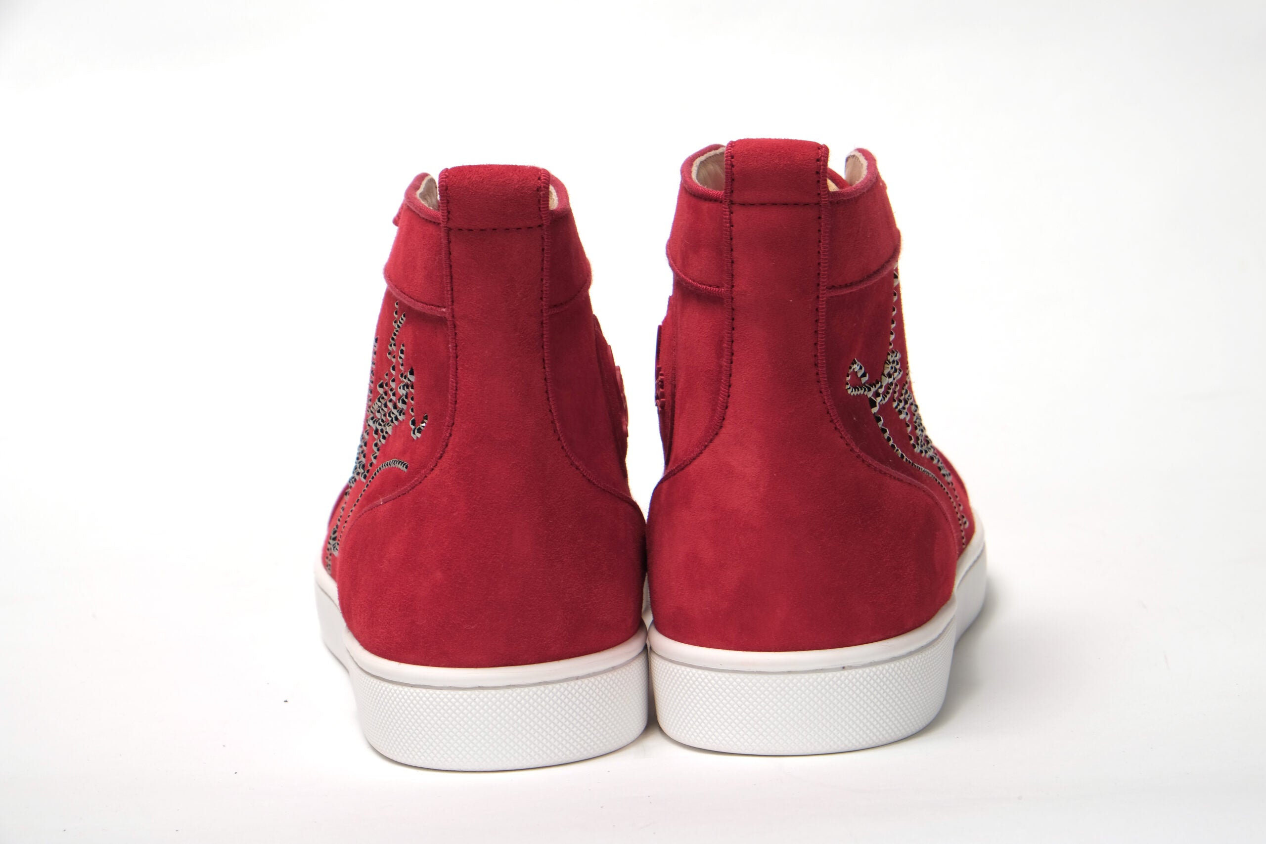 Christian Louboutin Loubi Red Version Navy Louis Strass Flat Shoes - DEA STILOSA MILANO