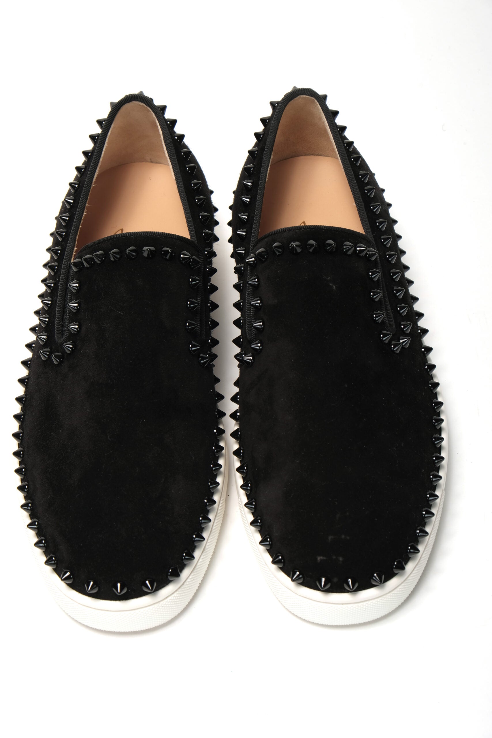 Christian Louboutin Black Pik Boat Flat Veau Shoes - DEA STILOSA MILANO