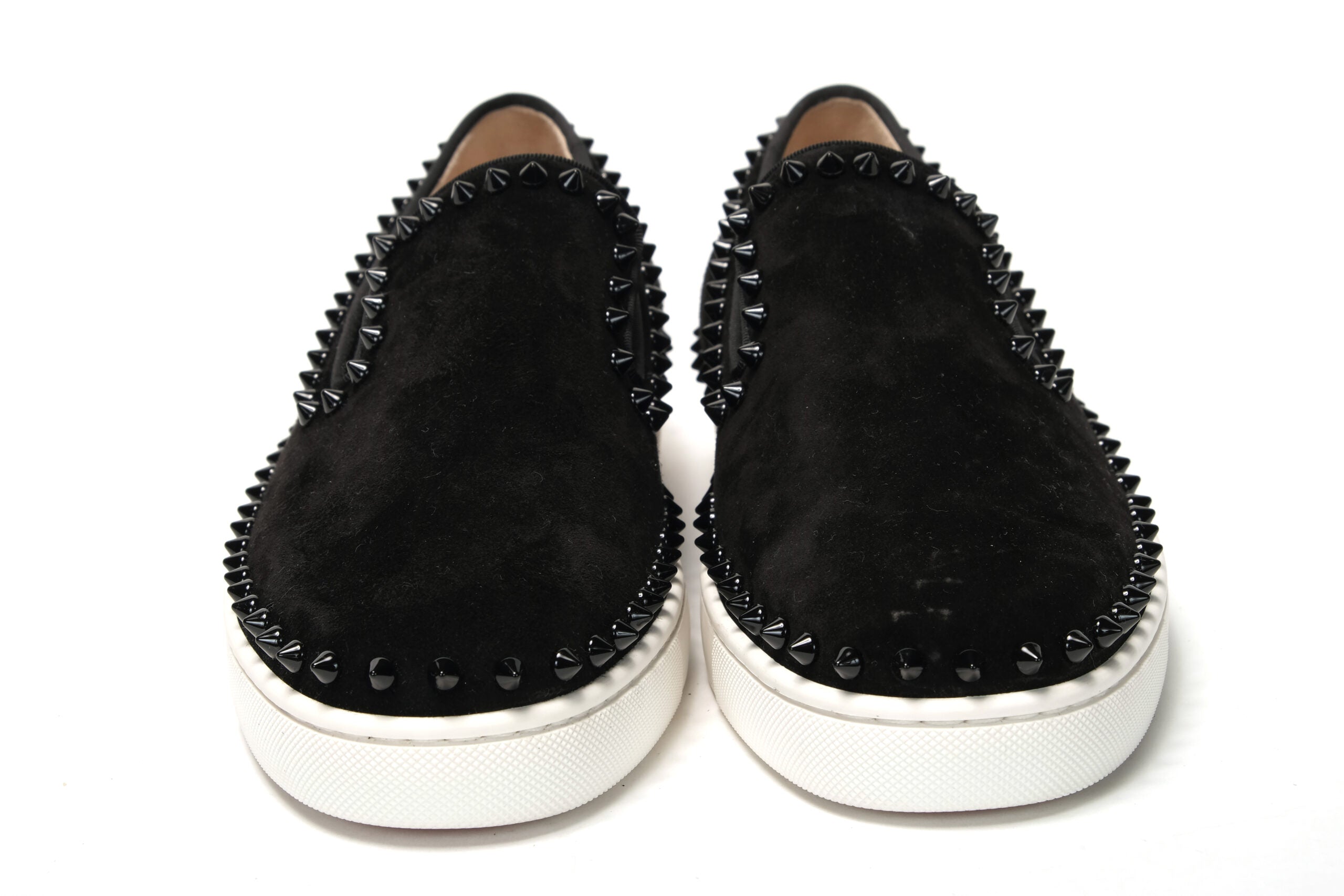 Christian Louboutin Black Pik Boat Flat Veau Shoes - DEA STILOSA MILANO