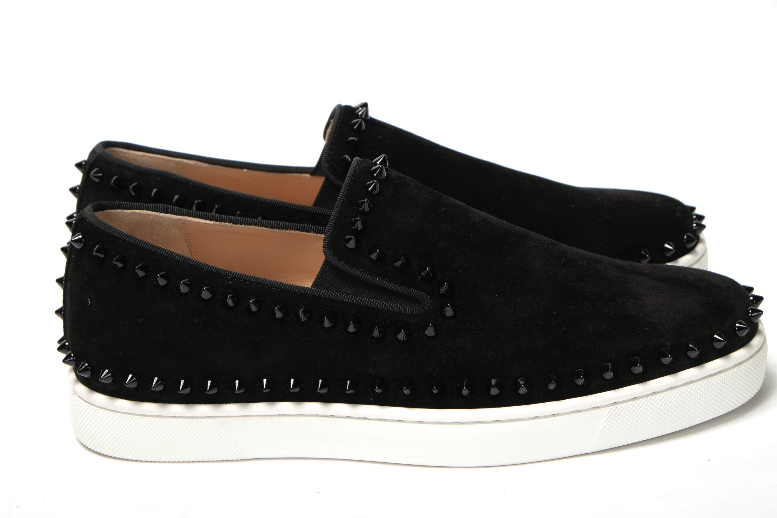 Christian Louboutin Black Pik Boat Flat Veau Shoes - DEA STILOSA MILANO