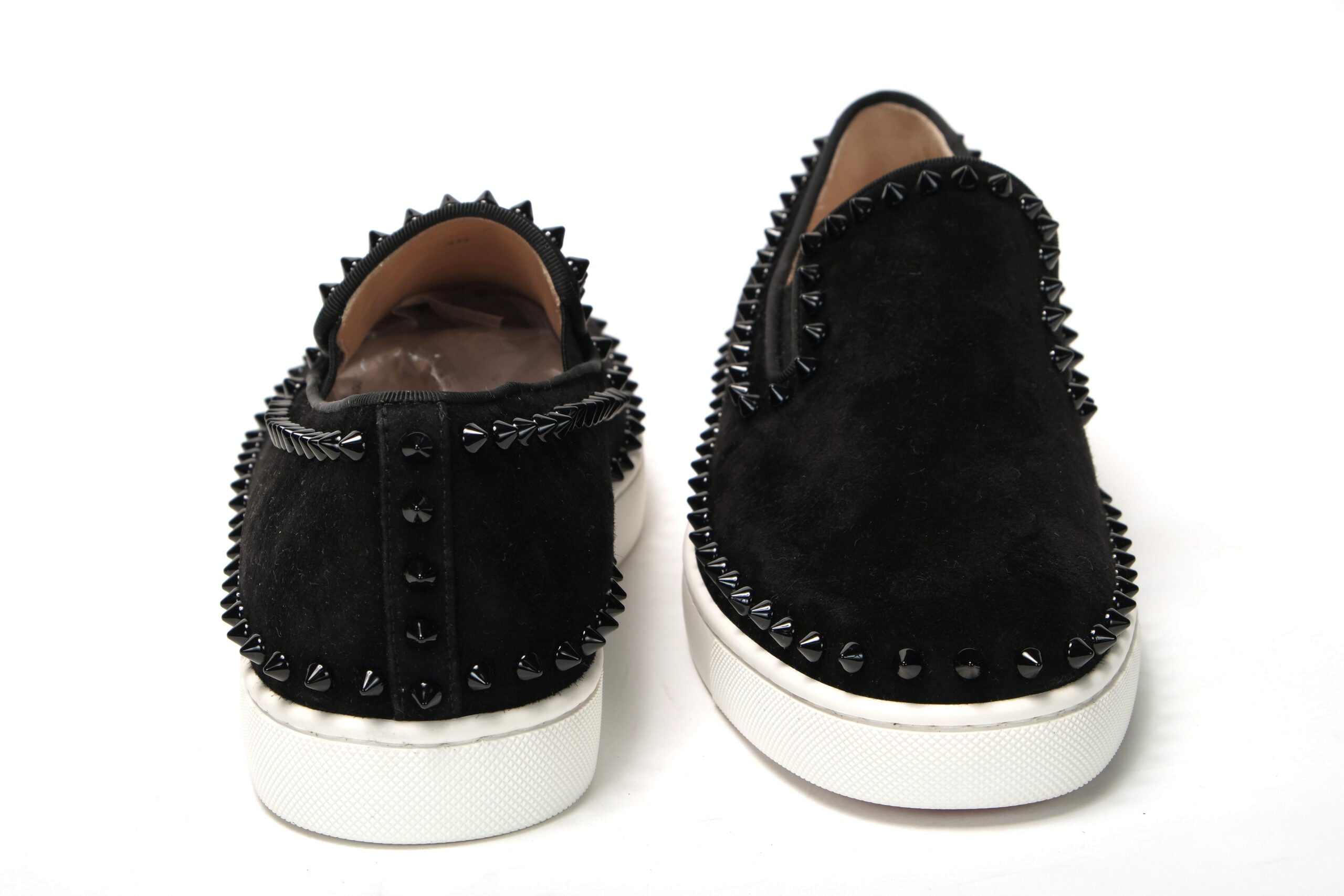 Christian Louboutin Black Pik Boat Flat Veau Shoes - DEA STILOSA MILANO