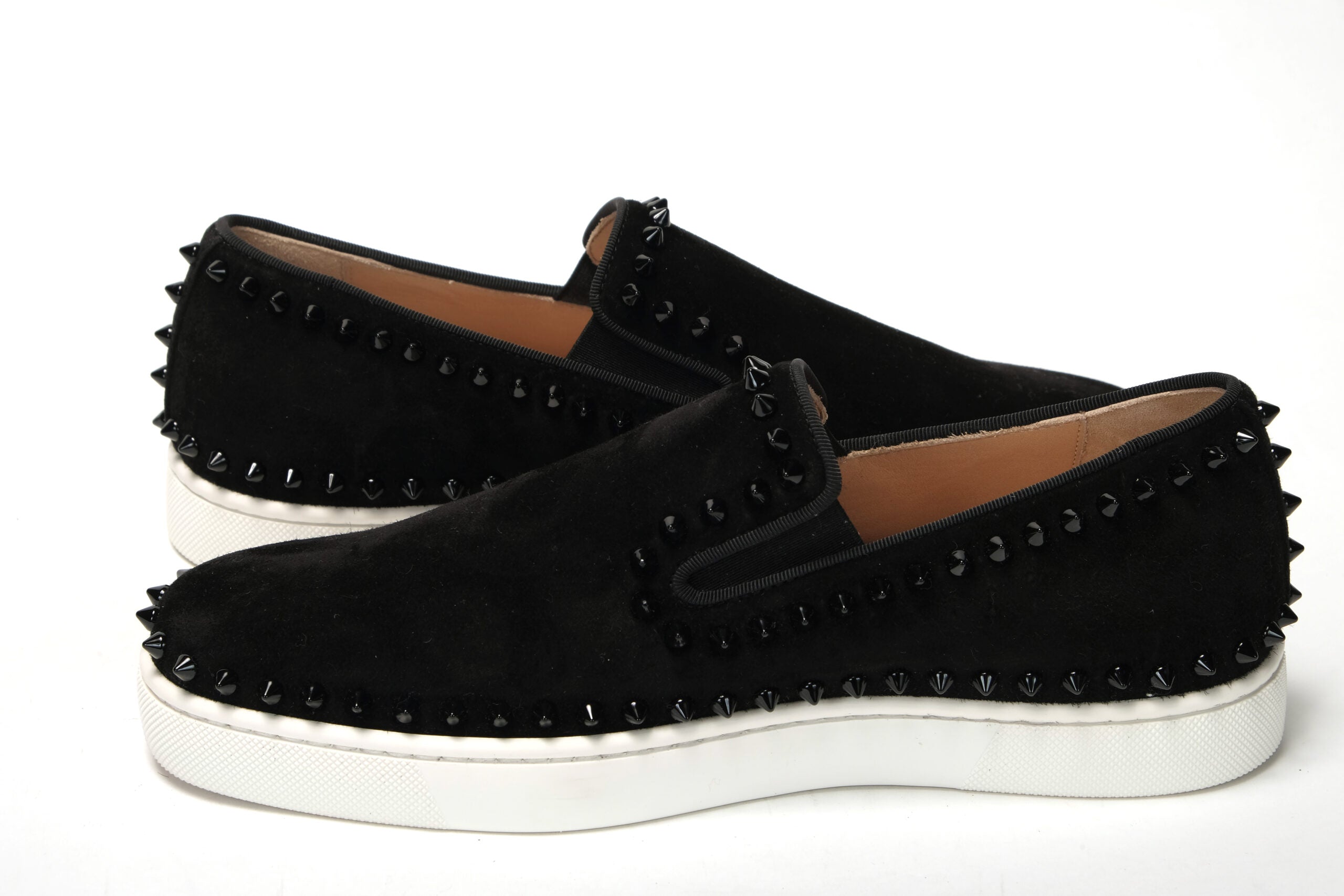 Christian Louboutin Black Pik Boat Flat Veau Shoes - DEA STILOSA MILANO