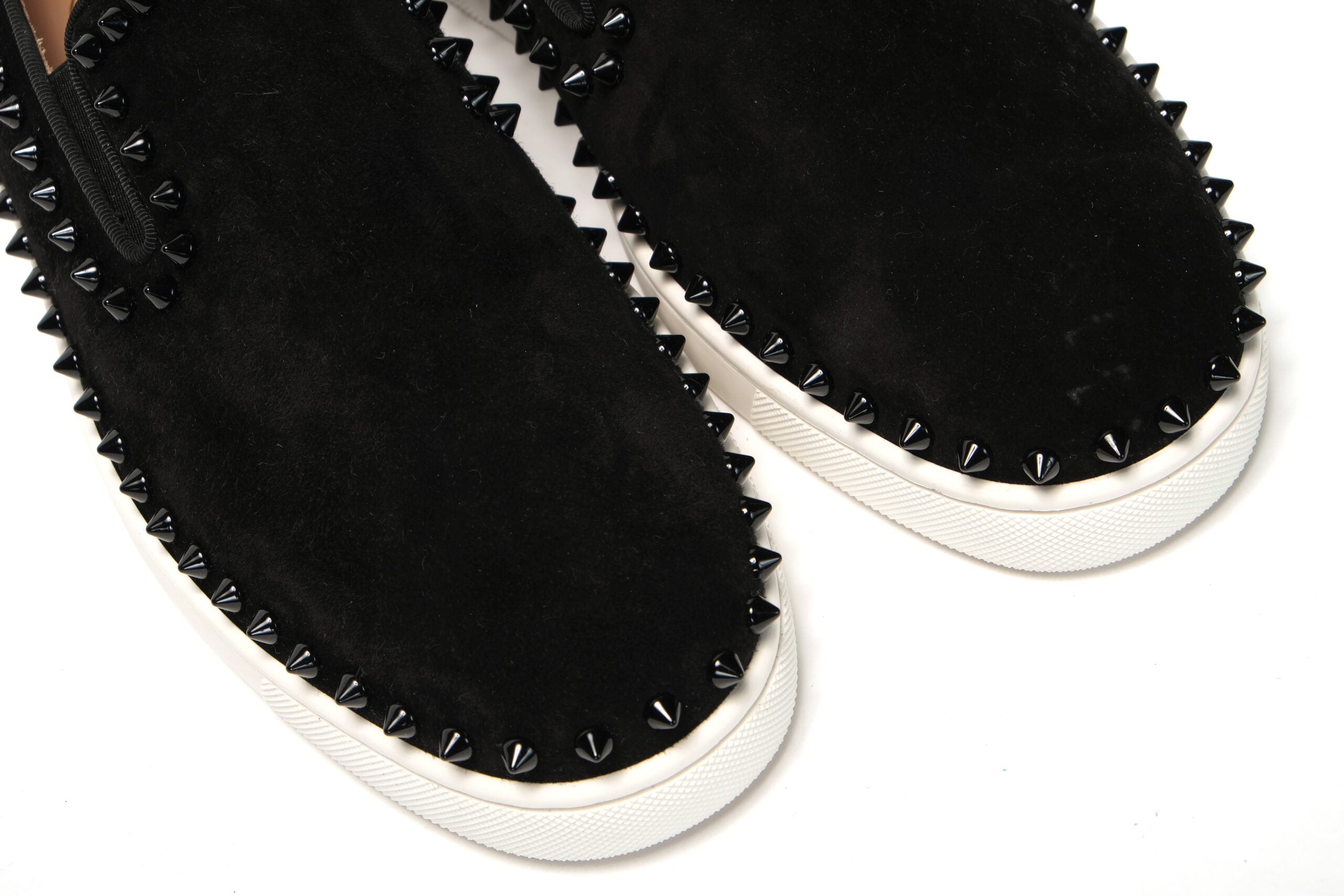 Christian Louboutin Black Pik Boat Flat Veau Shoes - DEA STILOSA MILANO
