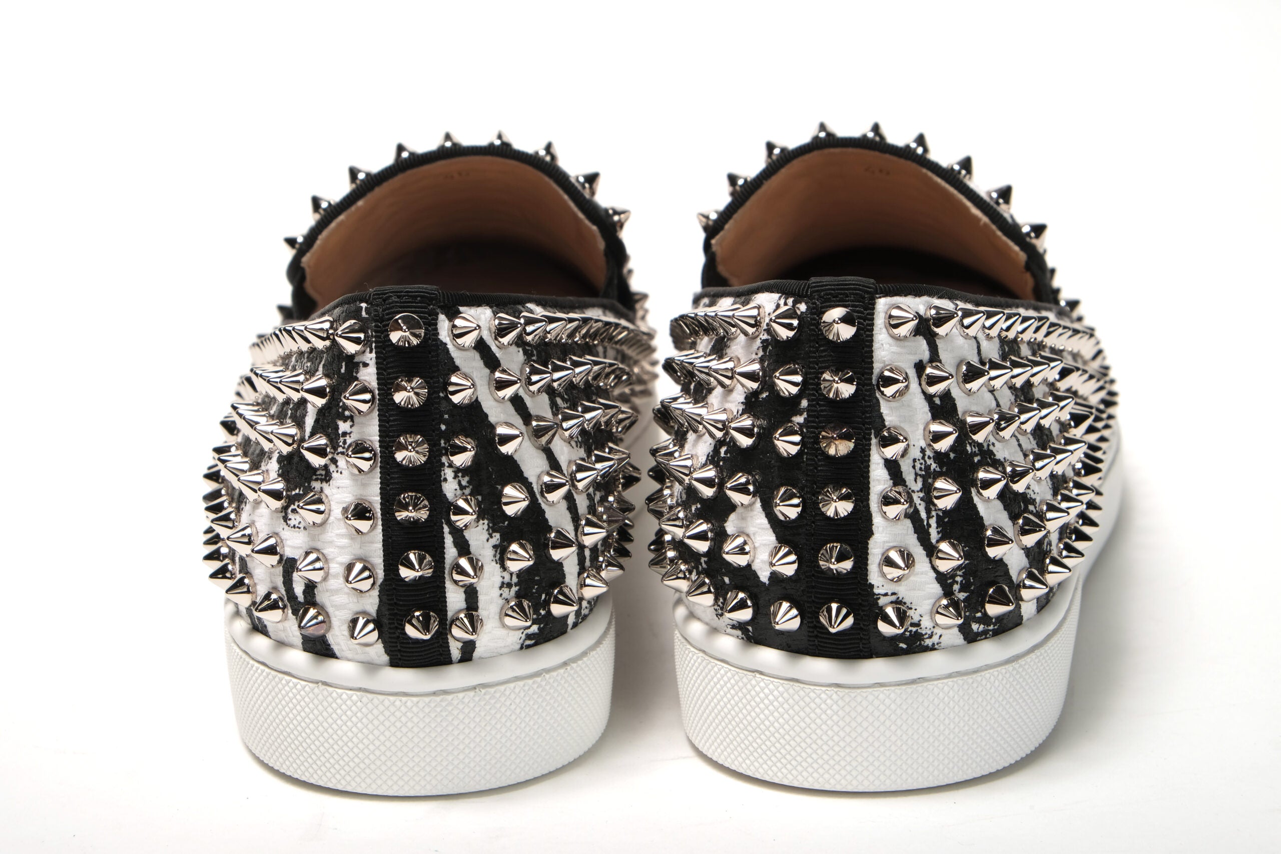 Christian Louboutin White Black Sv Roller Boat Flat Shoes - DEA STILOSA MILANO