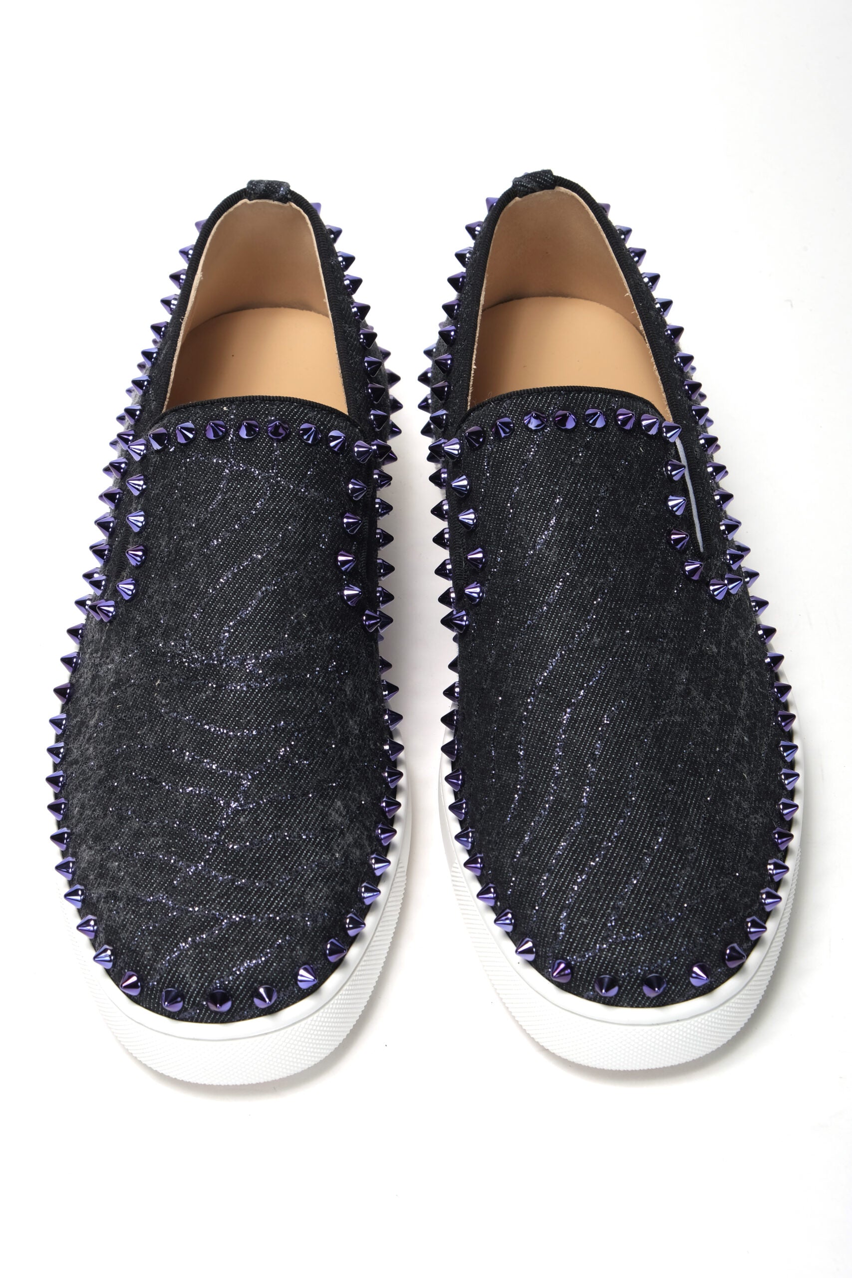 Christian Louboutin Navy/Electro Met Pik Boat Flat Shoes - DEA STILOSA MILANO