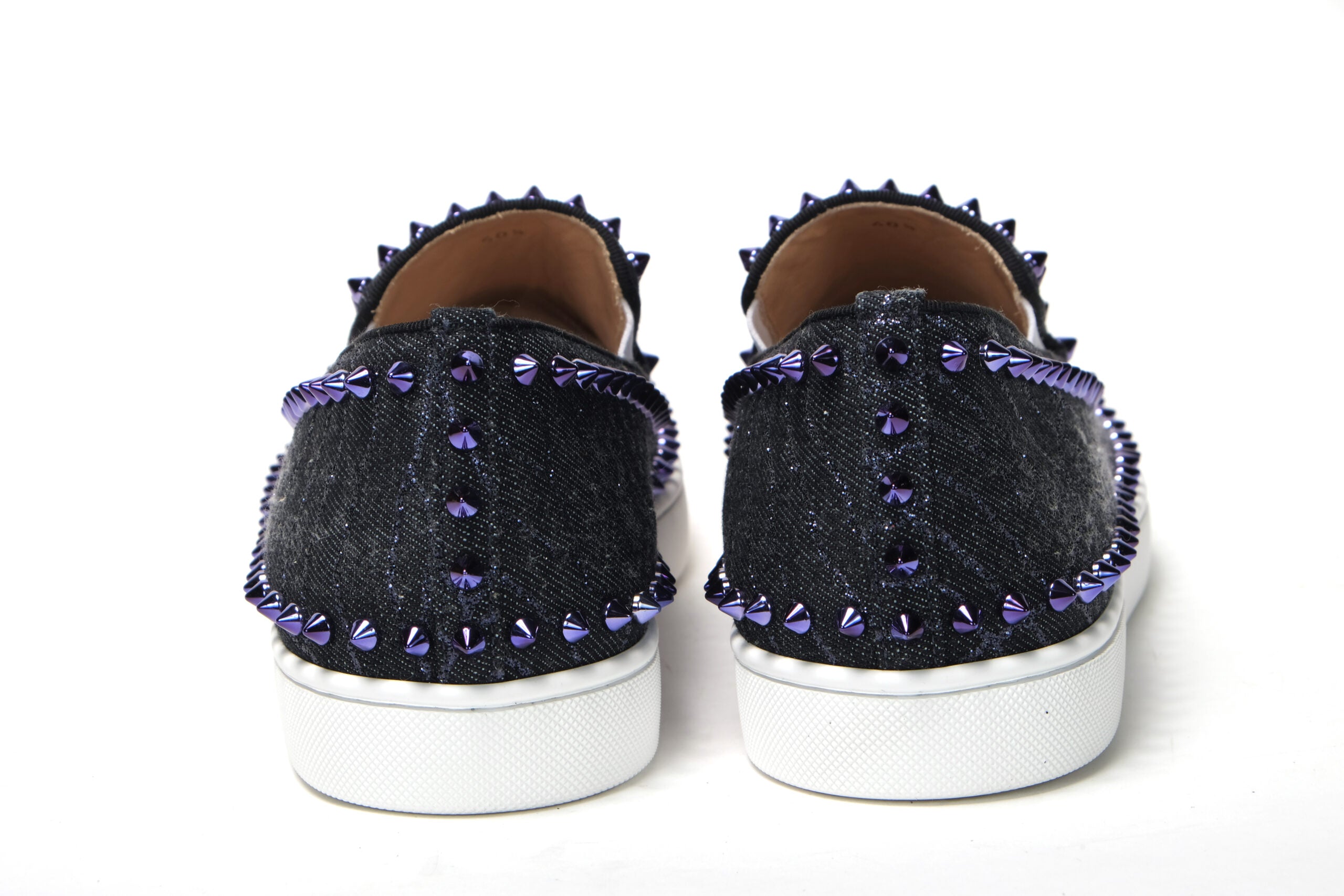 Christian Louboutin Navy/Electro Met Pik Boat Flat Shoes - DEA STILOSA MILANO