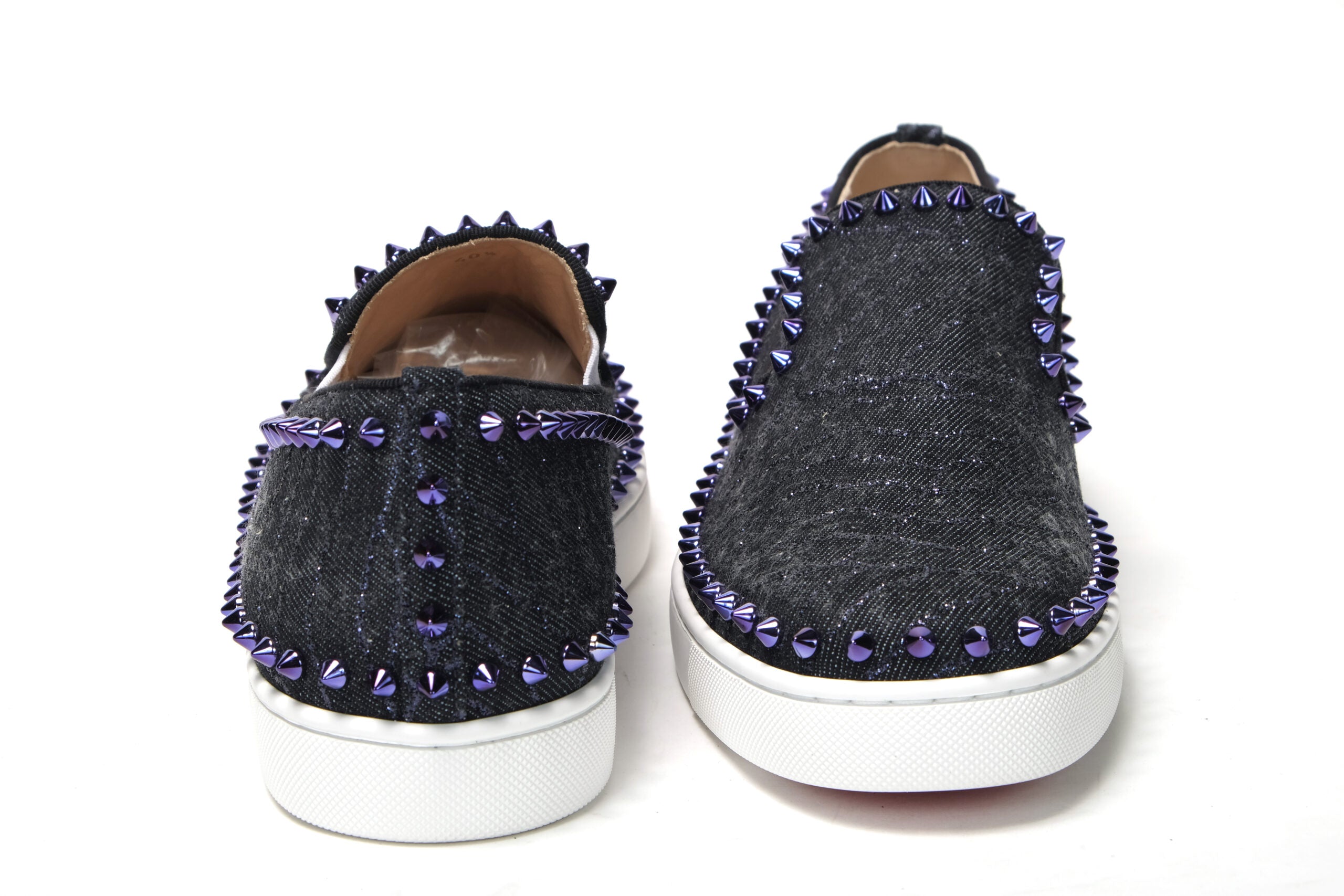 Christian Louboutin Navy/Electro Met Pik Boat Flat Shoes - DEA STILOSA MILANO