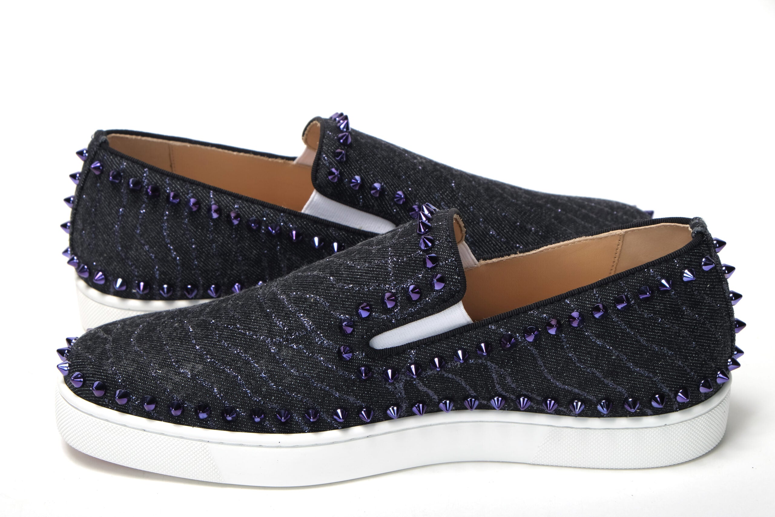 Christian Louboutin Navy/Electro Met Pik Boat Flat Shoes - DEA STILOSA MILANO