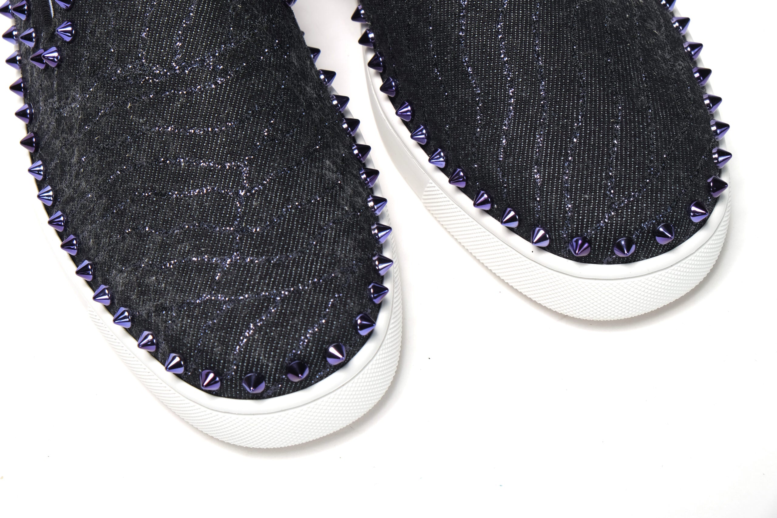 Christian Louboutin Navy/Electro Met Pik Boat Flat Shoes - DEA STILOSA MILANO