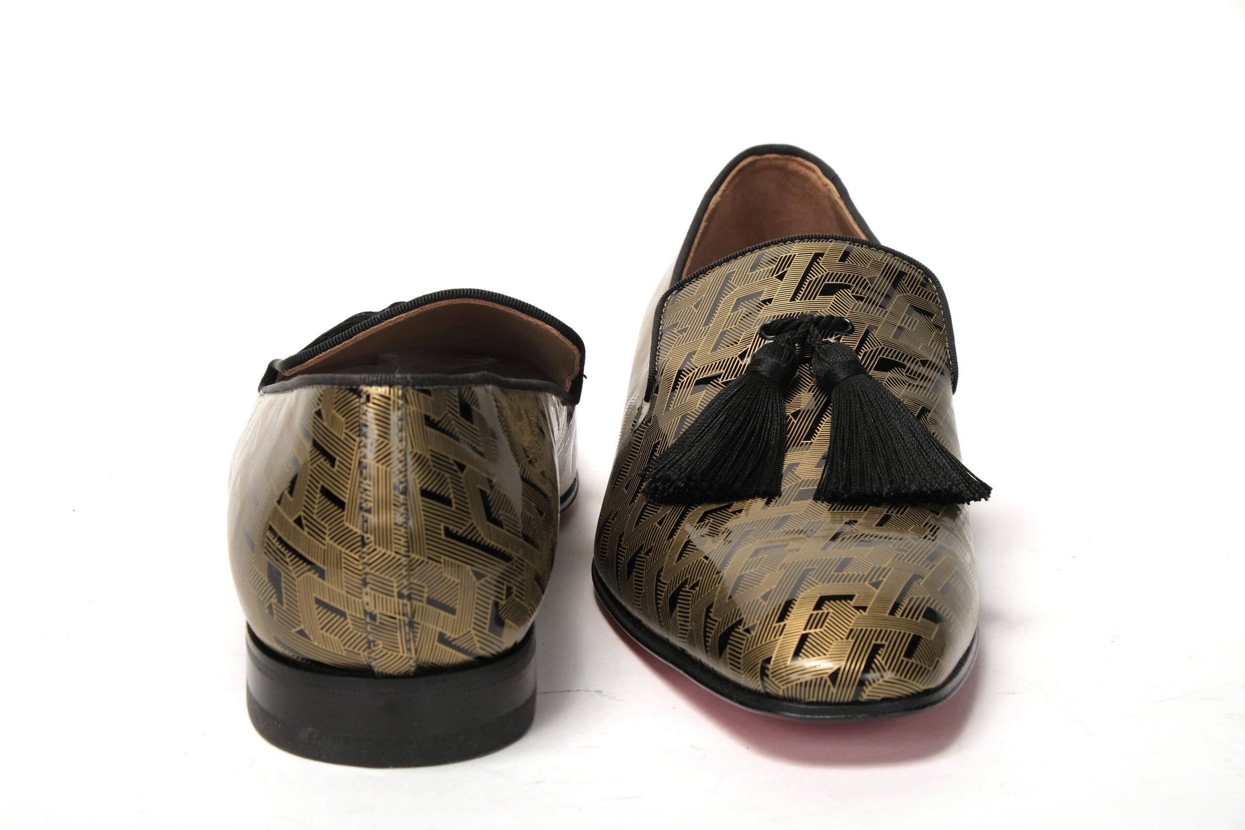 Christian Louboutin Black/Gold Officialito Flat Shoes - DEA STILOSA MILANO