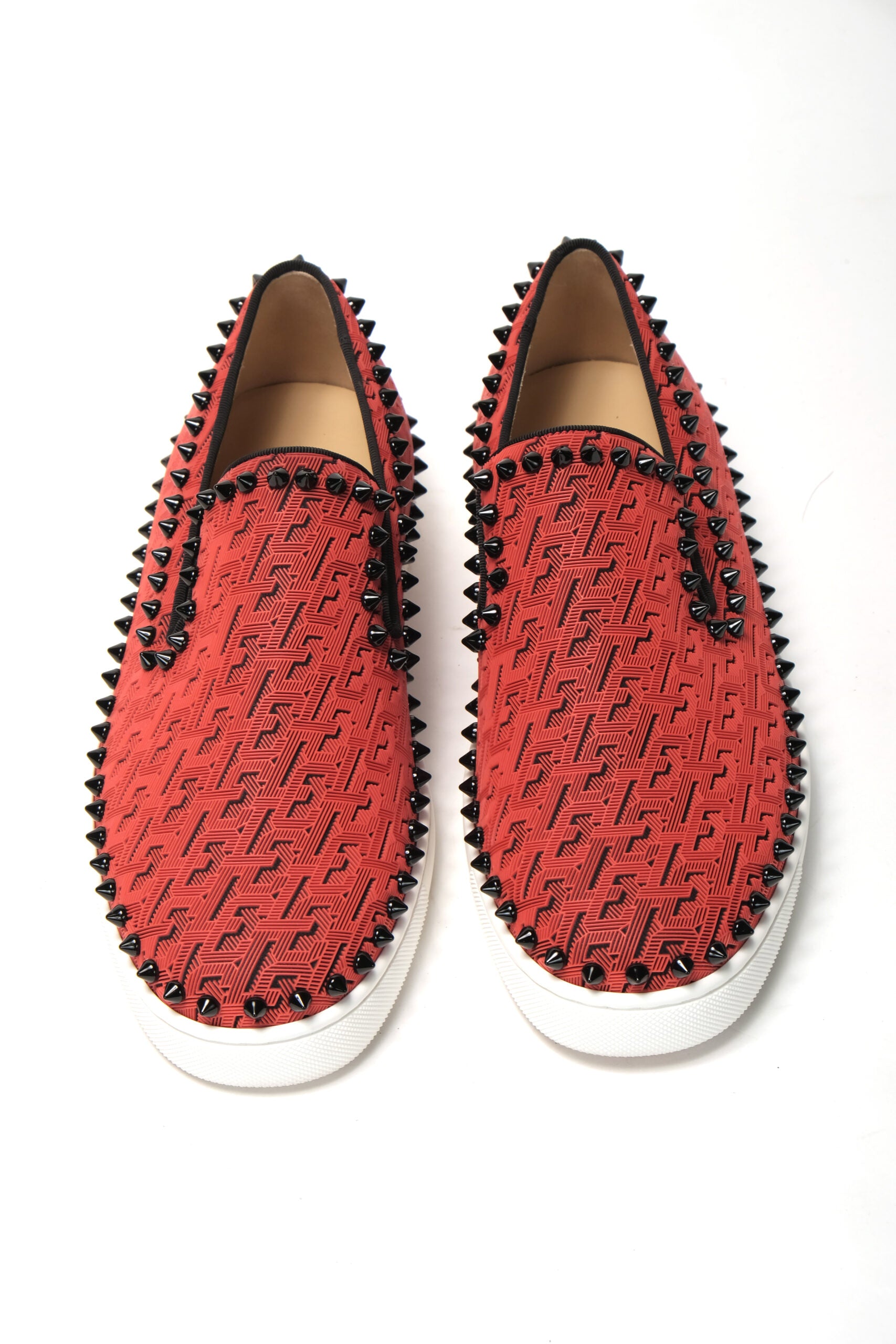 Christian Louboutin Black Smoothie/Black Pik Boat Flat Techno Shoes - DEA STILOSA MILANO