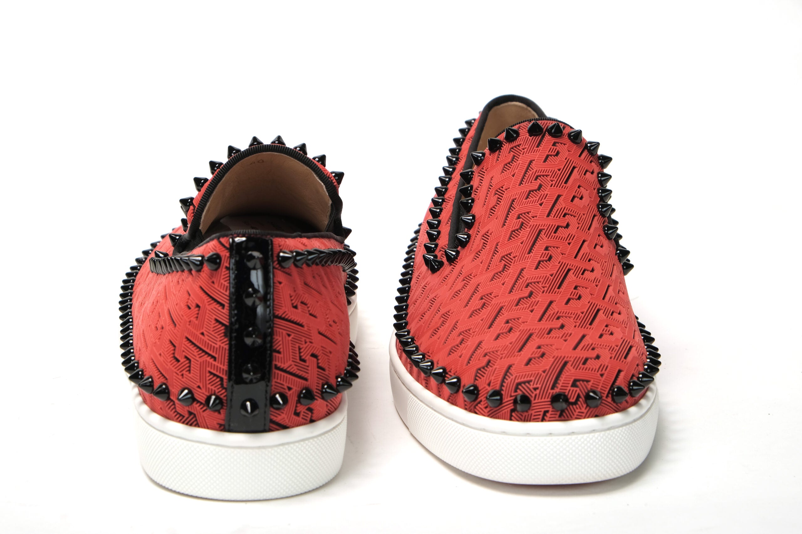 Christian Louboutin Black Smoothie/Black Pik Boat Flat Techno Shoes - DEA STILOSA MILANO