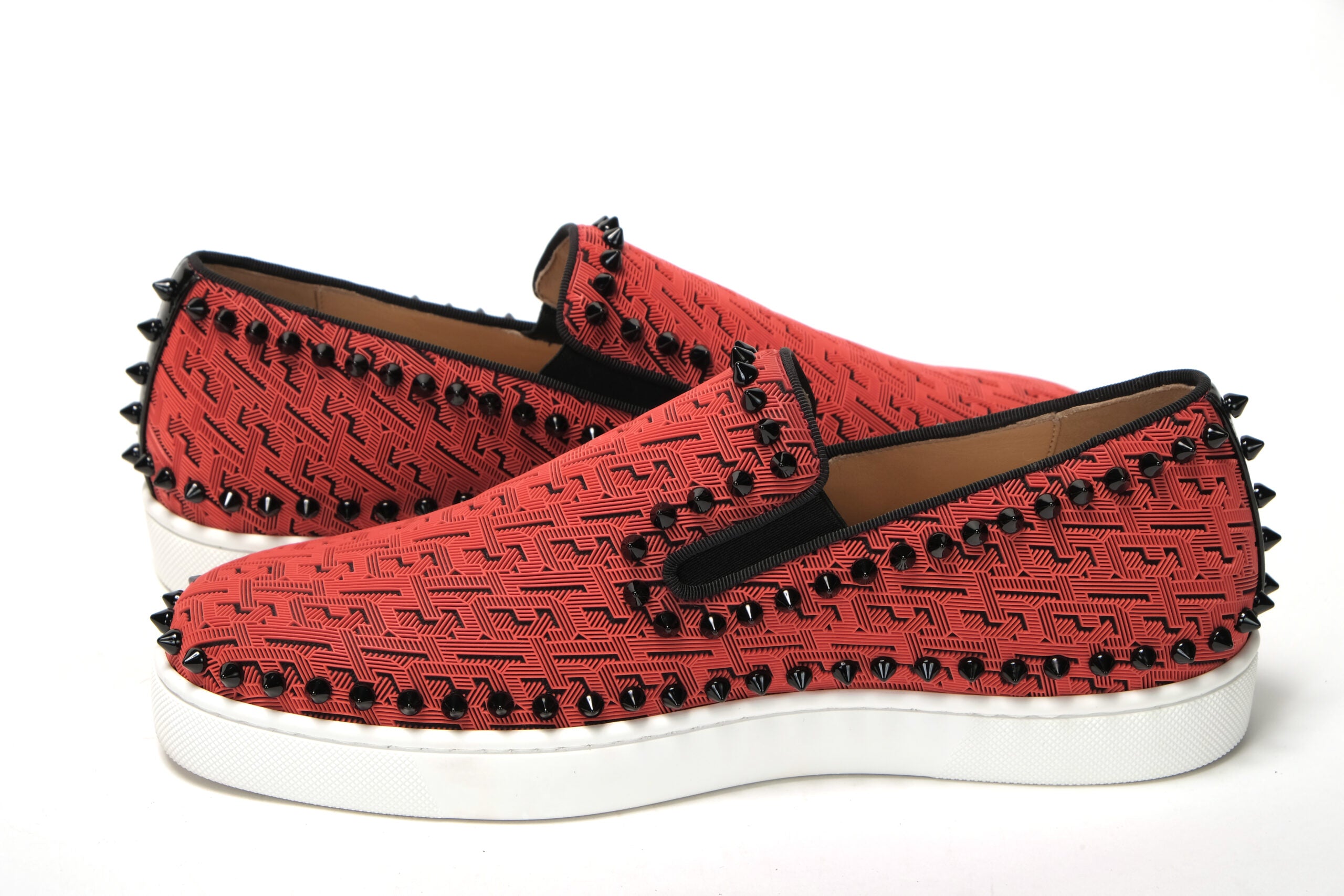 Christian Louboutin Black Smoothie/Black Pik Boat Flat Techno Shoes - DEA STILOSA MILANO
