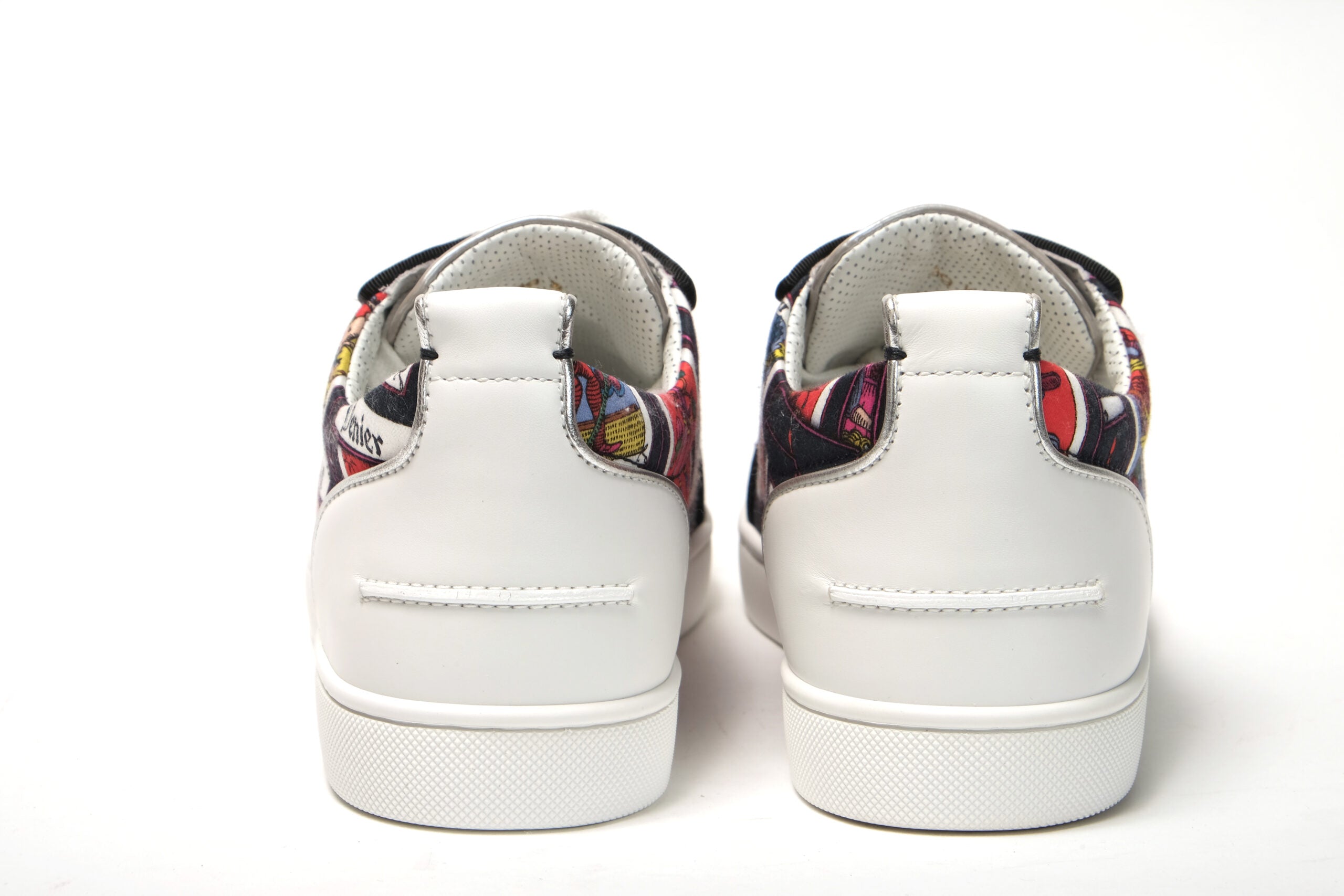 Christian Louboutin Black Multi/Marine Mat Louis Junior Spikes Shoes - DEA STILOSA MILANO