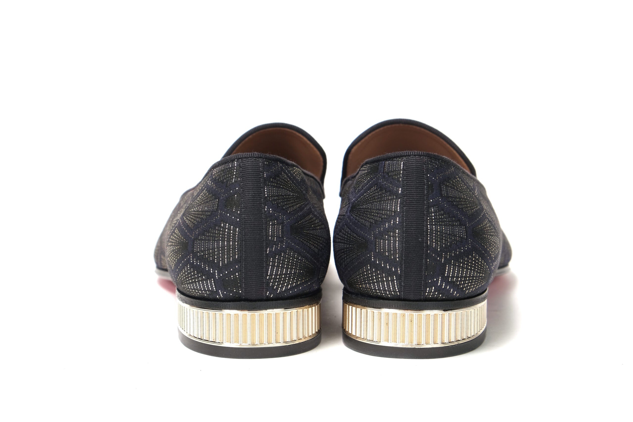 Christian Louboutin Navy/Nero Colannaki Flat Tissu Shoes - DEA STILOSA MILANO