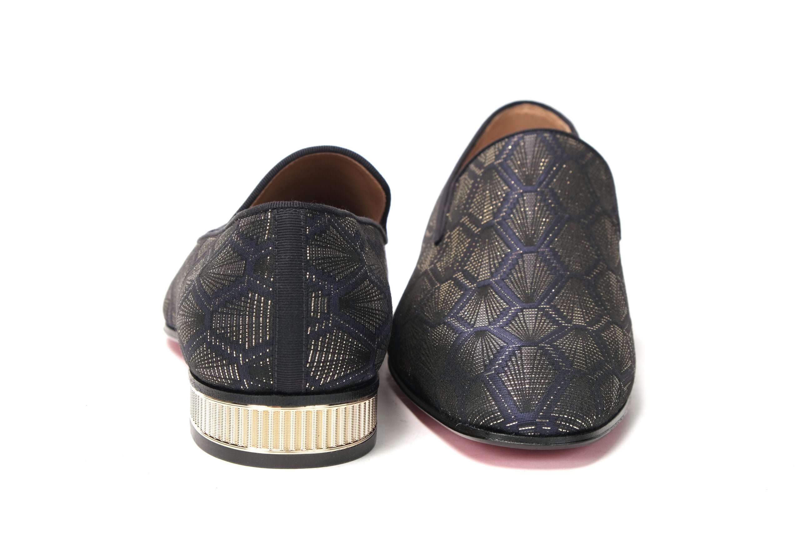 Christian Louboutin Navy/Nero Colannaki Flat Tissu Shoes - DEA STILOSA MILANO