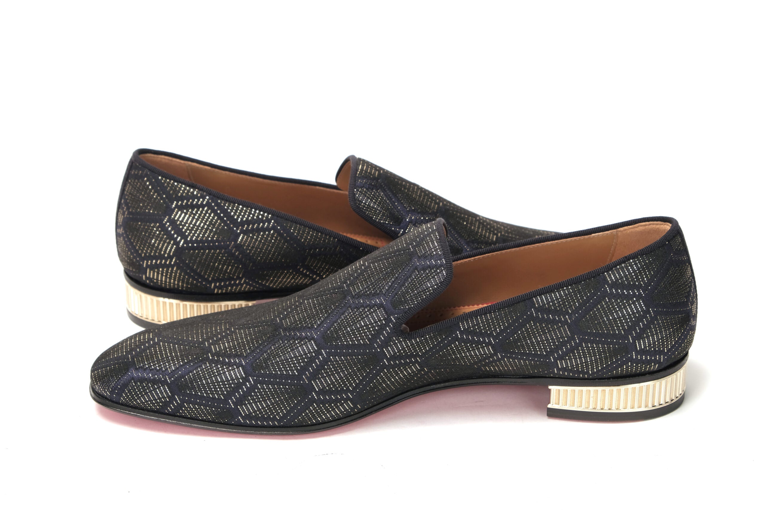 Christian Louboutin Navy/Nero Colannaki Flat Tissu Shoes - DEA STILOSA MILANO