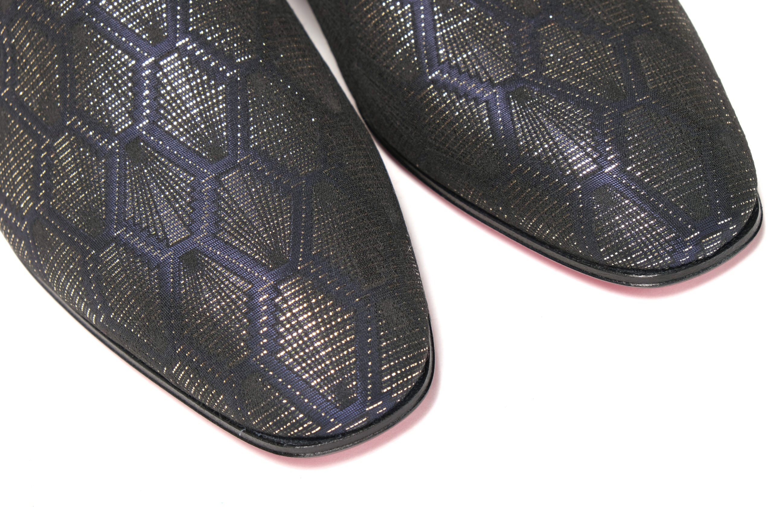 Christian Louboutin Navy/Nero Colannaki Flat Tissu Shoes - DEA STILOSA MILANO
