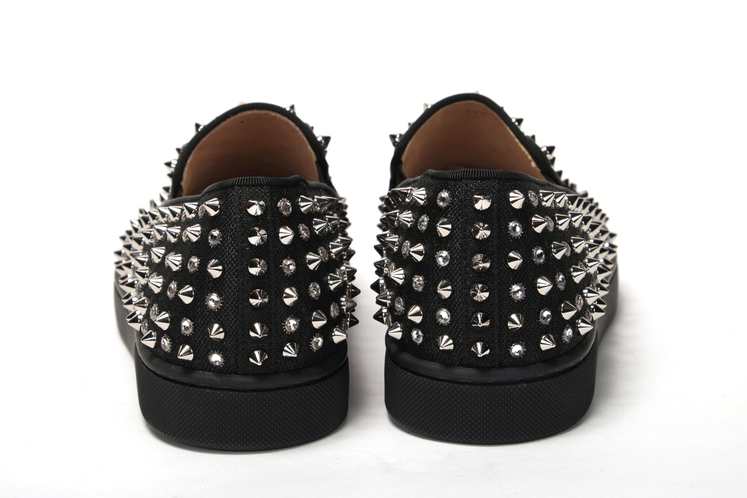 Christian Louboutin Black/Crystal Sv Version Roller 1c1s Flat Shoes - DEA STILOSA MILANO