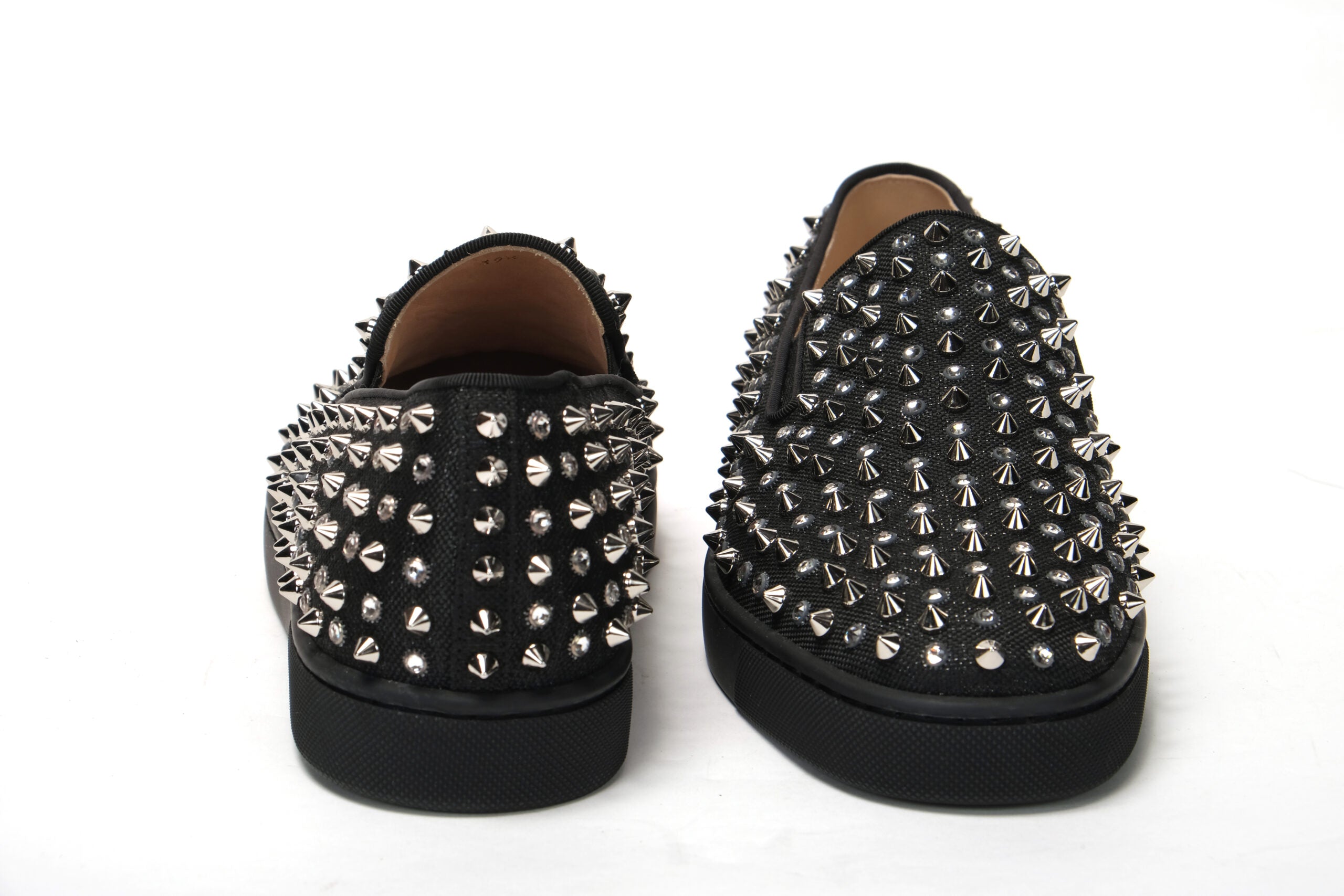 Christian Louboutin Black/Crystal Sv Version Roller 1c1s Flat Shoes - DEA STILOSA MILANO