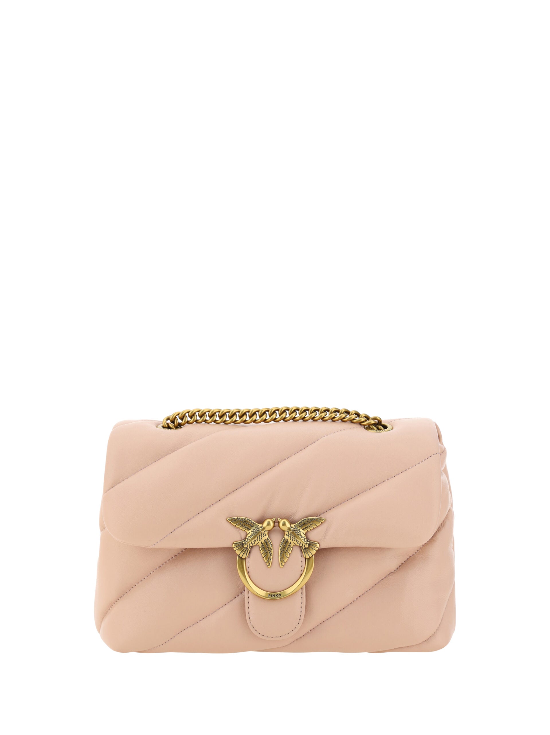 PINKO Pink Calf Leather Love Classic Shoulder Bag - DEA STILOSA MILANO