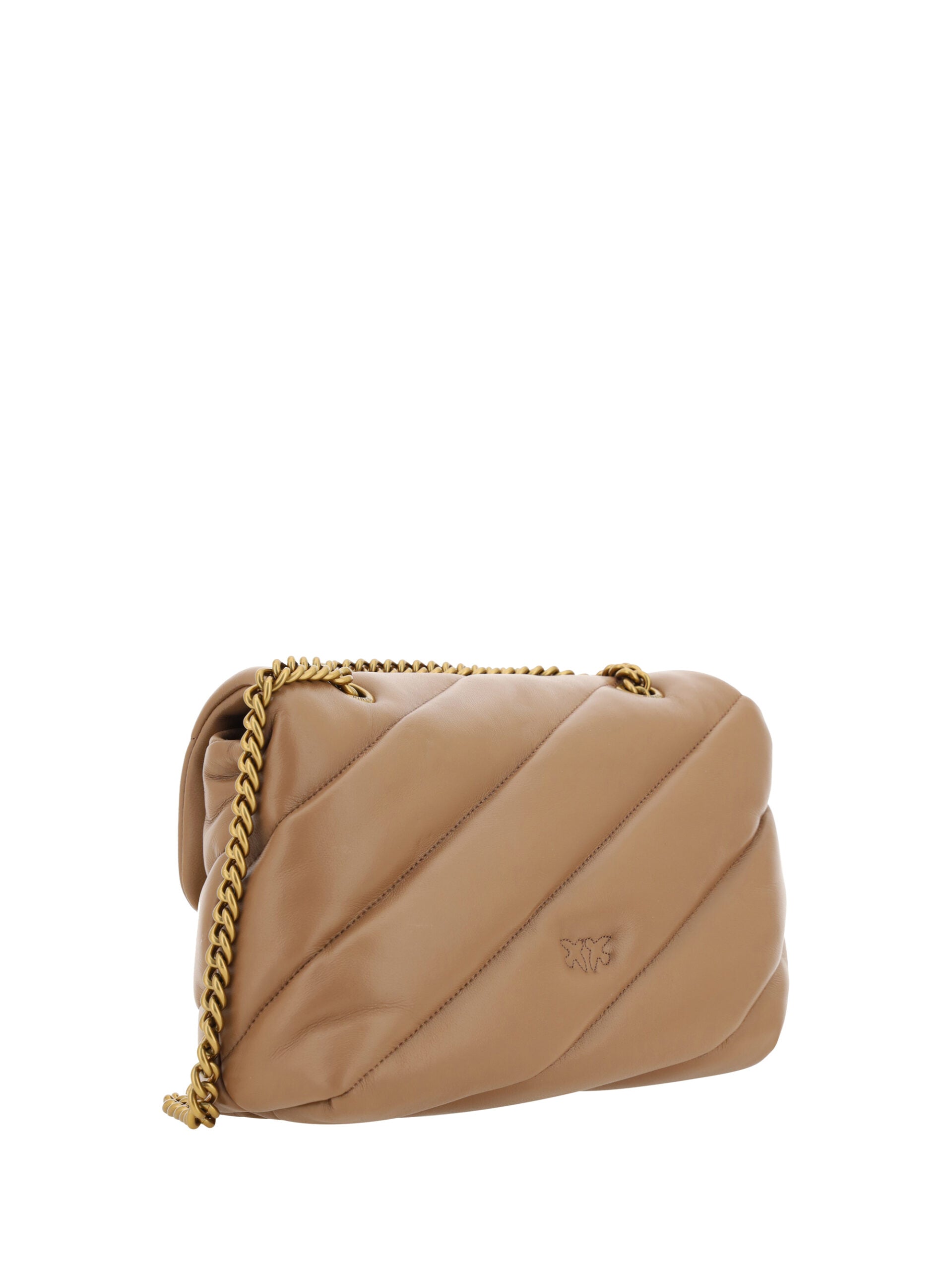 PINKO Brown Calf Leather Love Classic Shoulder Bag - DEA STILOSA MILANO