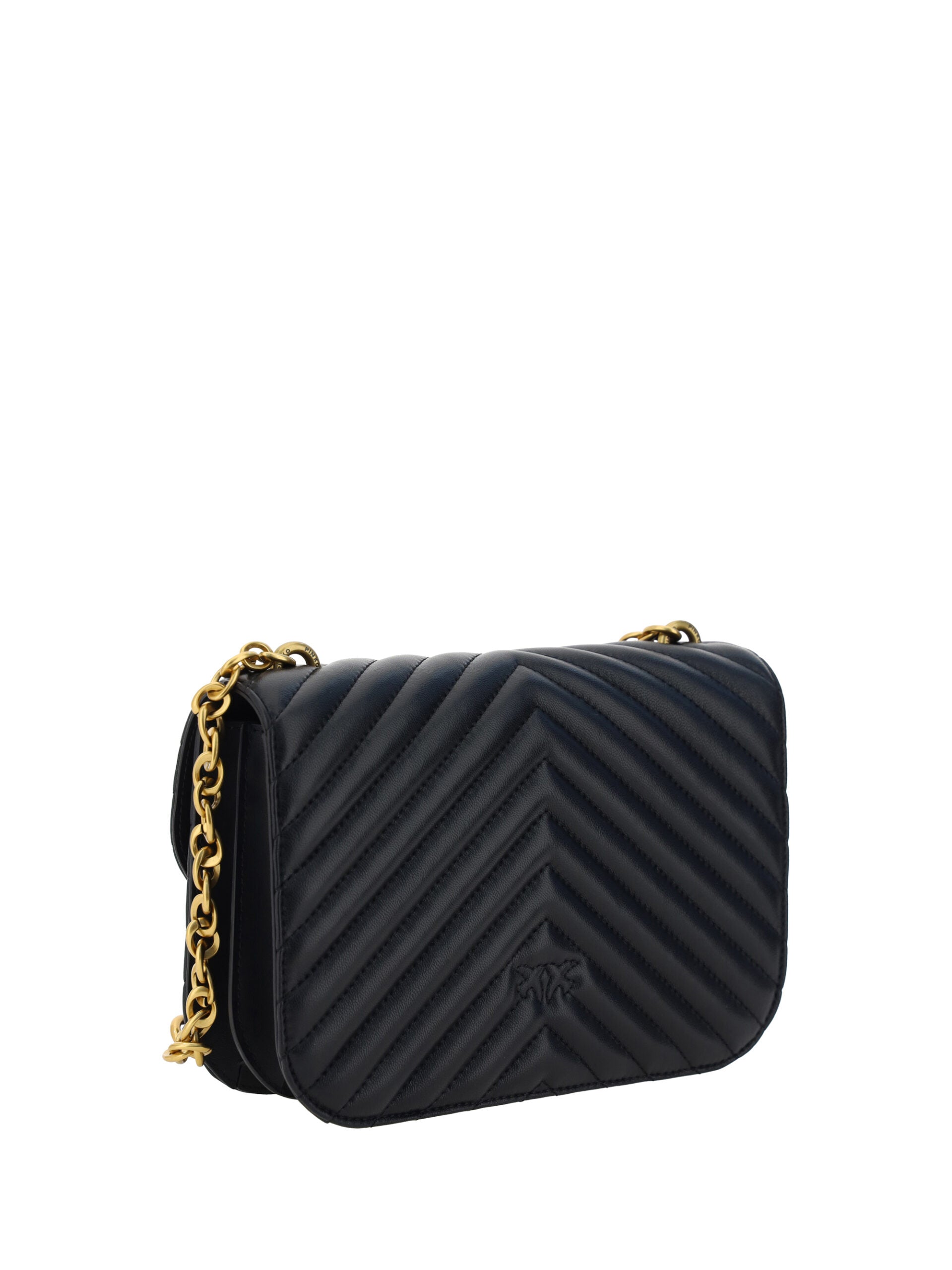 PINKO Black Calf Leather Love Bell Classic Shoulder Bag - DEA STILOSA MILANO