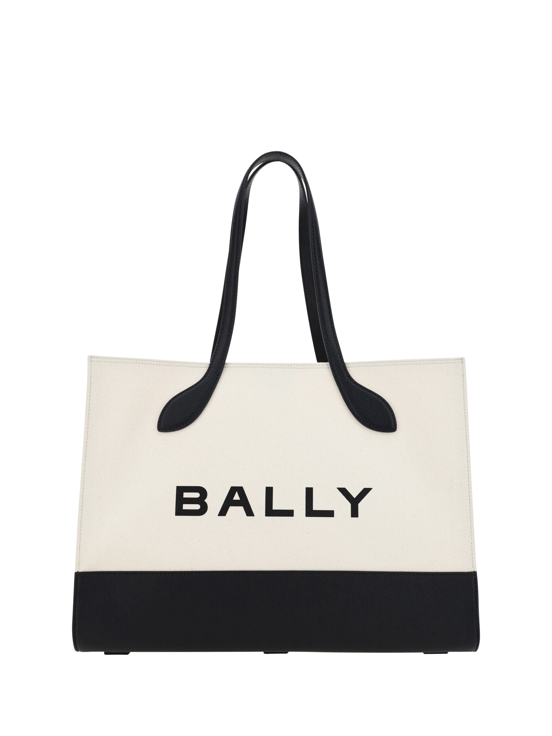 Bally White and Black Leather Tote Shoulder Bag - DEA STILOSA MILANO