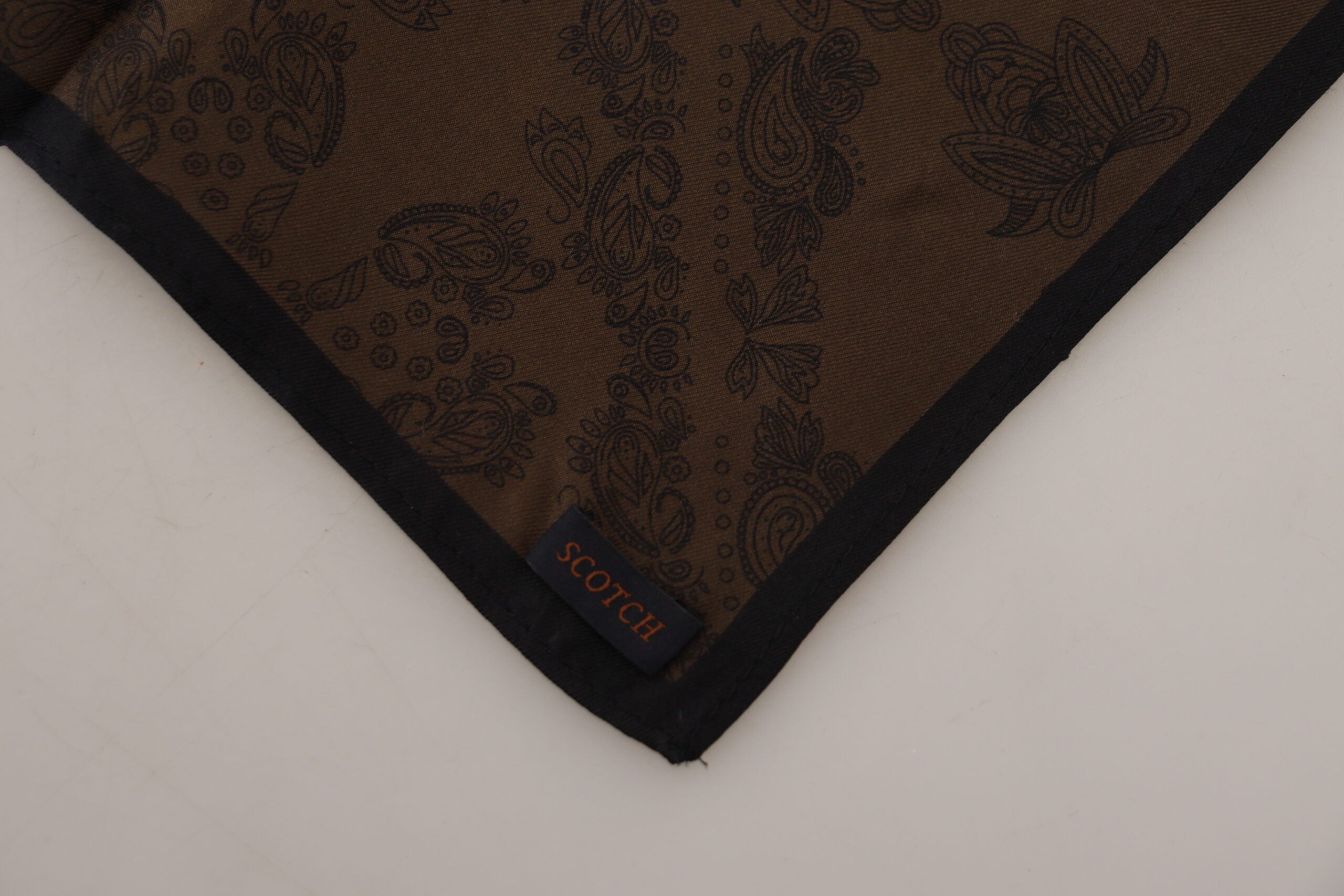 Scotch & Soda Brown Patterned Wrap Square Handkerchief Scarf - DEA STILOSA MILANO