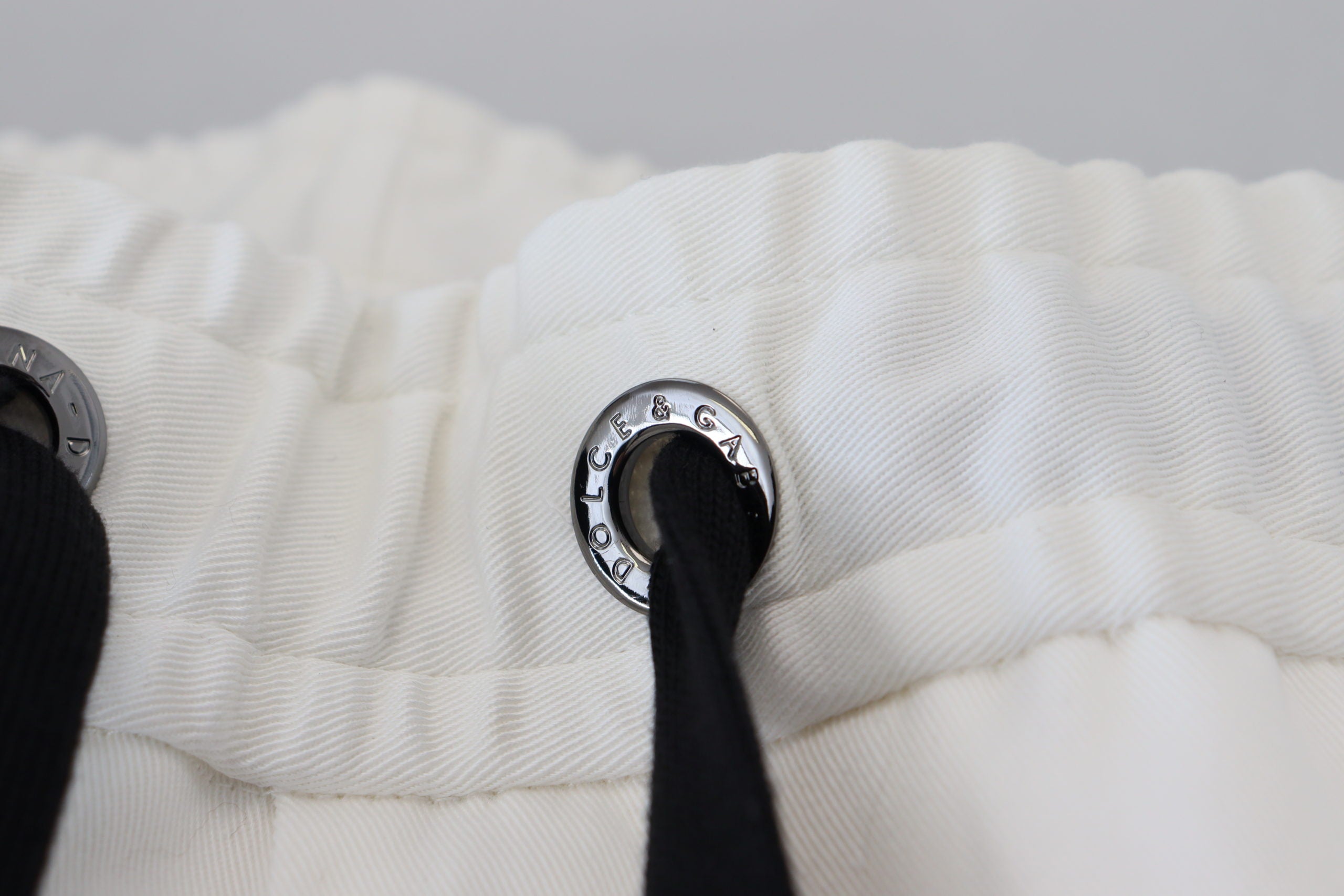 Dolce & Gabbana White Cotton DG Logo Jogger Pants - DEA STILOSA MILANO