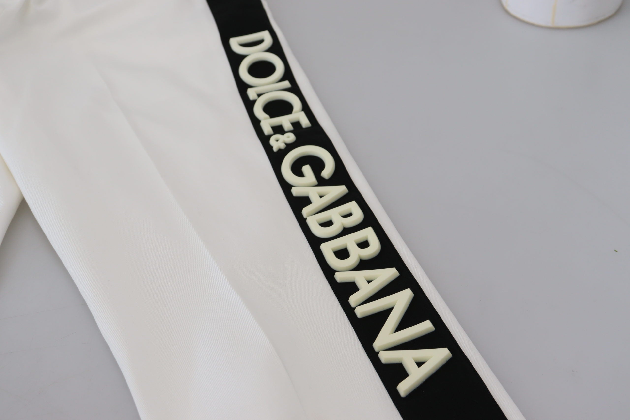 Dolce & Gabbana White Cotton DG Logo Jogger Pants - DEA STILOSA MILANO