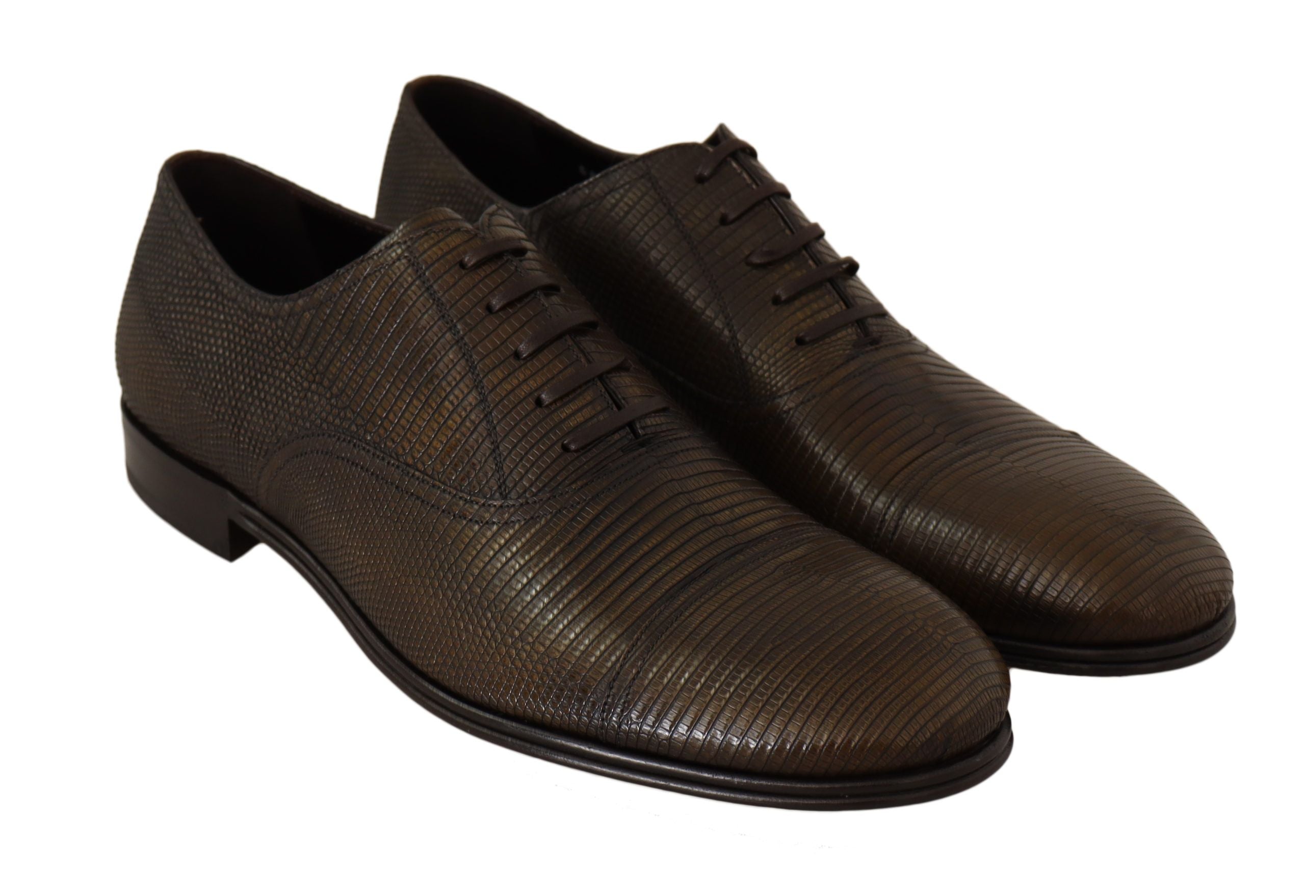 Dolce & Gabbana Brown Lizard Leather Dress Oxford Shoes - DEA STILOSA MILANO