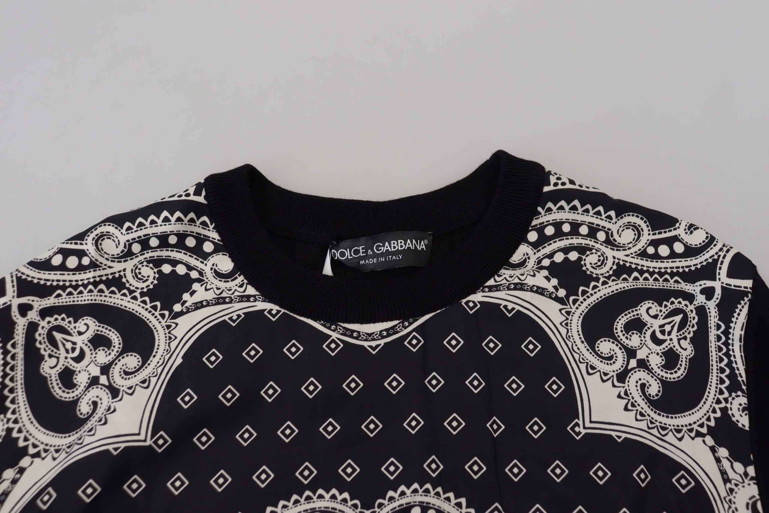 Dolce & Gabbana Black Bandana Crewneck Pullover Sweater - DEA STILOSA MILANO