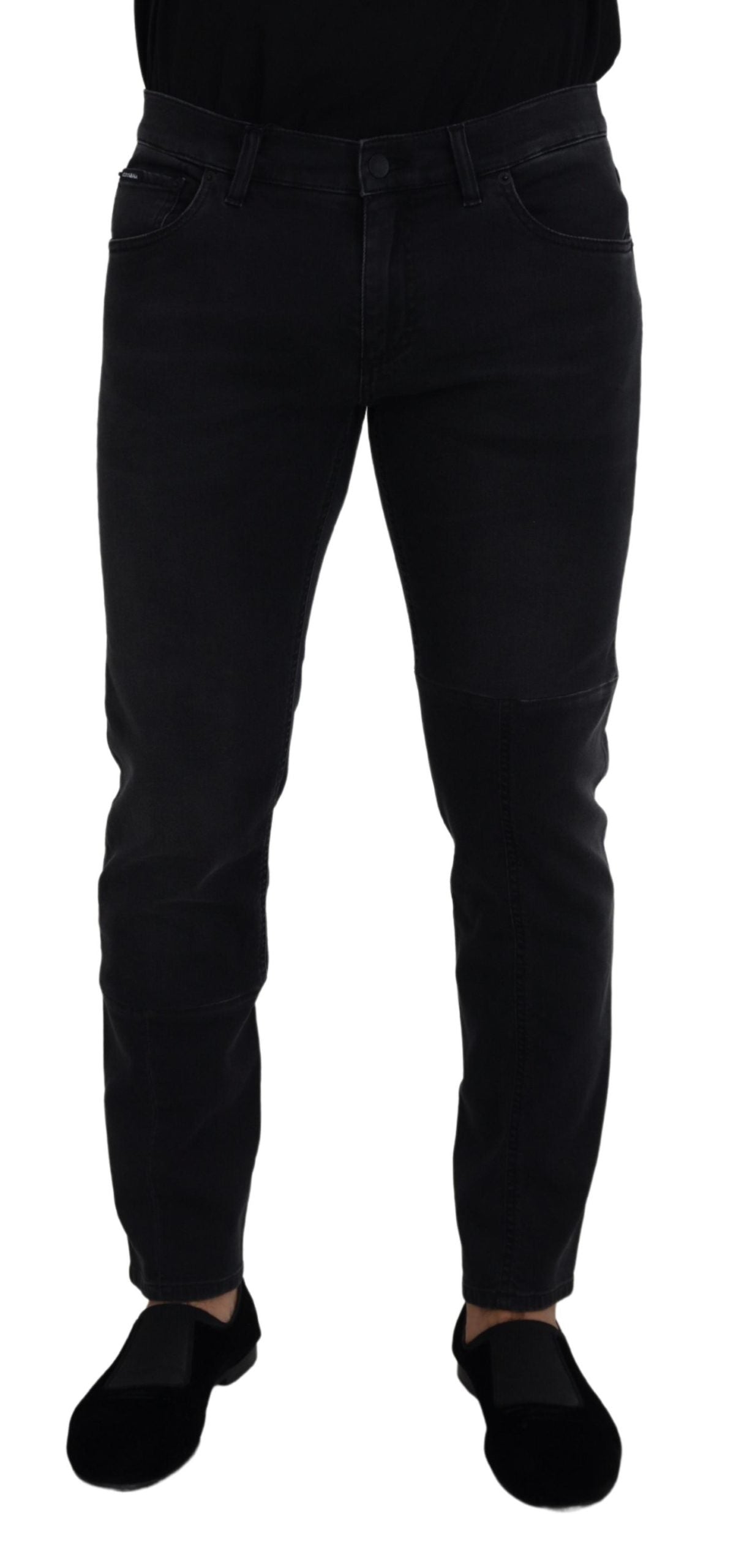 Dolce & Gabbana Black Cotton Patch Embroidery Denim Jeans - DEA STILOSA MILANO