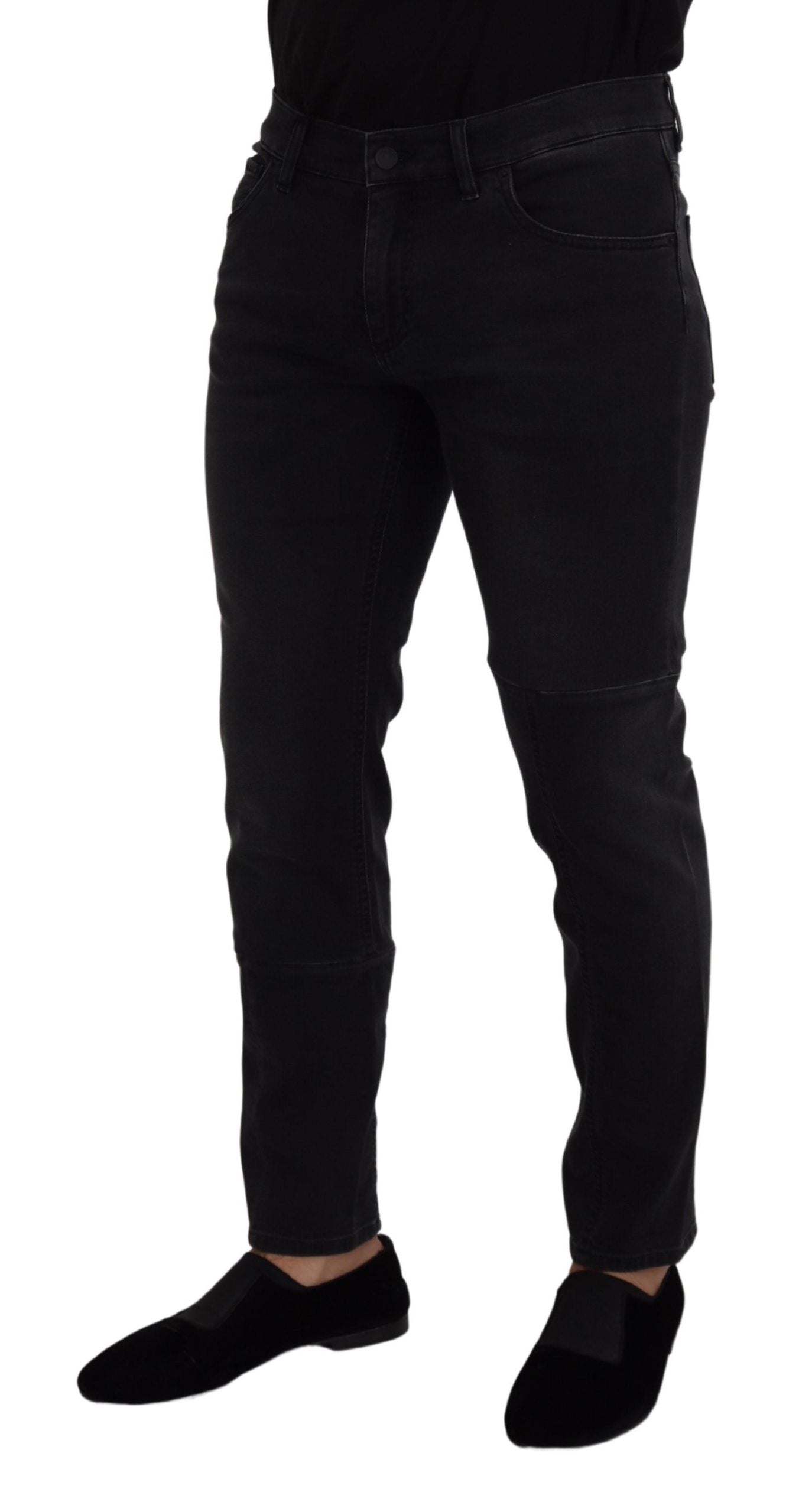 Dolce & Gabbana Black Cotton Patch Embroidery Denim Jeans - DEA STILOSA MILANO