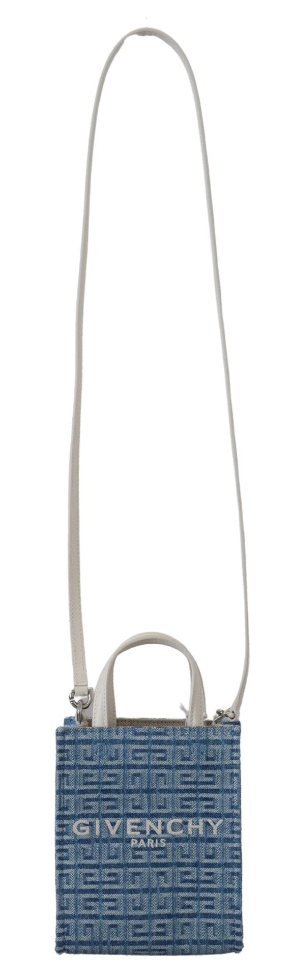 Givenchy Light Blue Coated Canvas Vertical Mini Shoulder Bag - DEA STILOSA MILANO