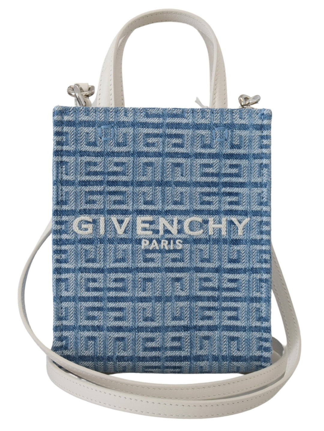 Givenchy Light Blue Coated Canvas Vertical Mini Shoulder Bag - DEA STILOSA MILANO