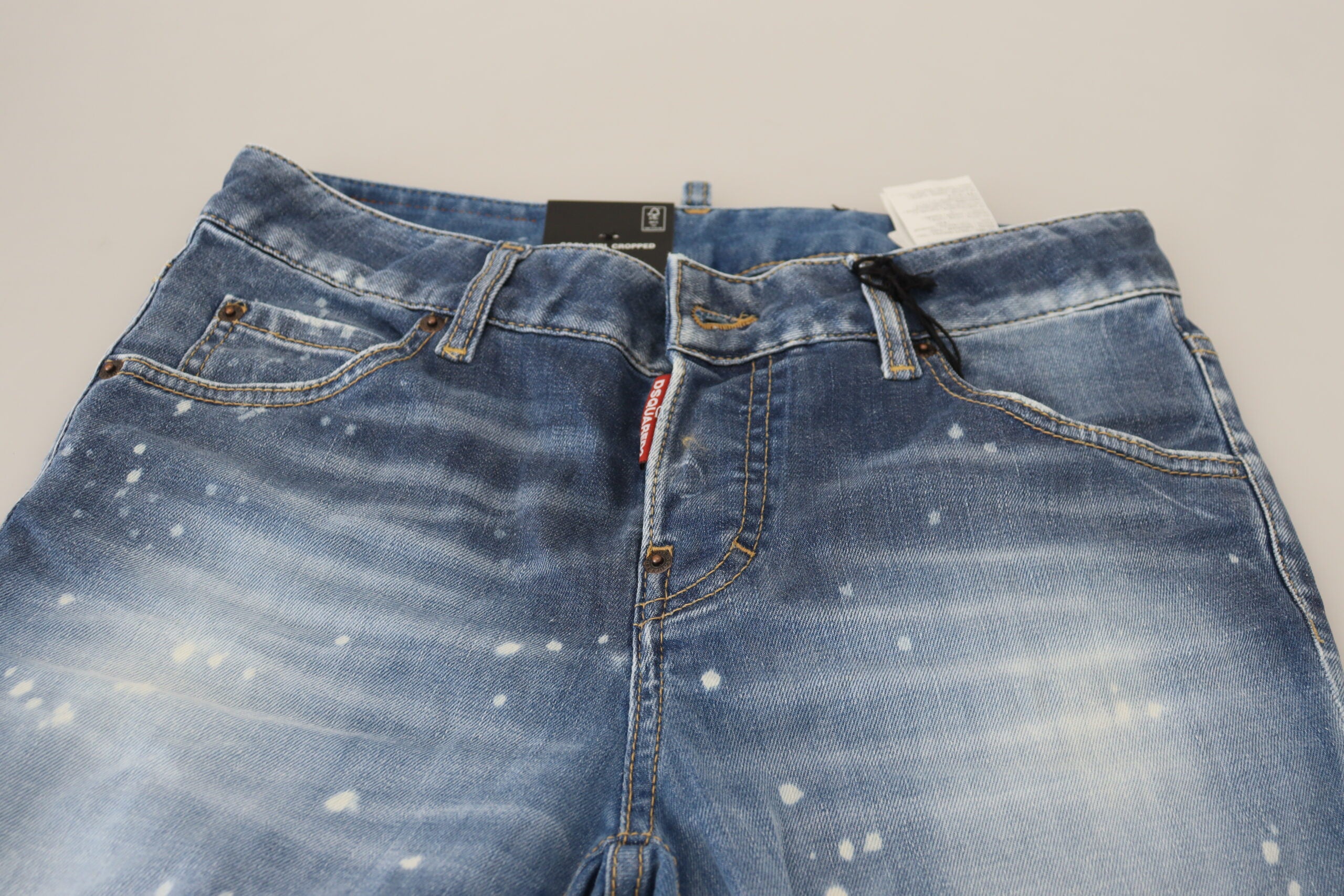Dsquared² Blue Cotton Low Waist Cropped Denim Cool Girl Jeans - DEA STILOSA MILANO
