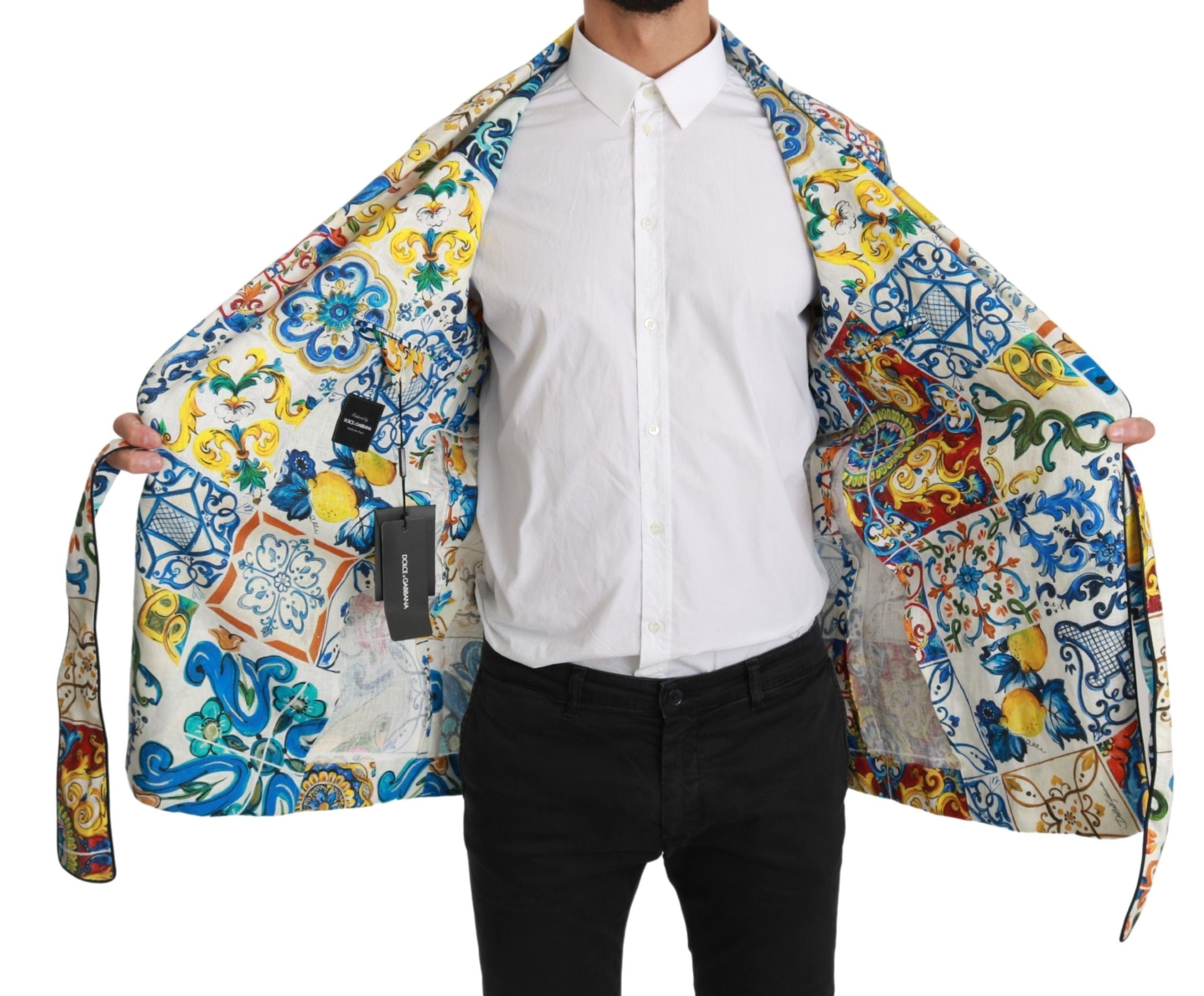 Dolce & Gabbana Majolica Brocade Linen Robe Coat Jacket - DEA STILOSA MILANO