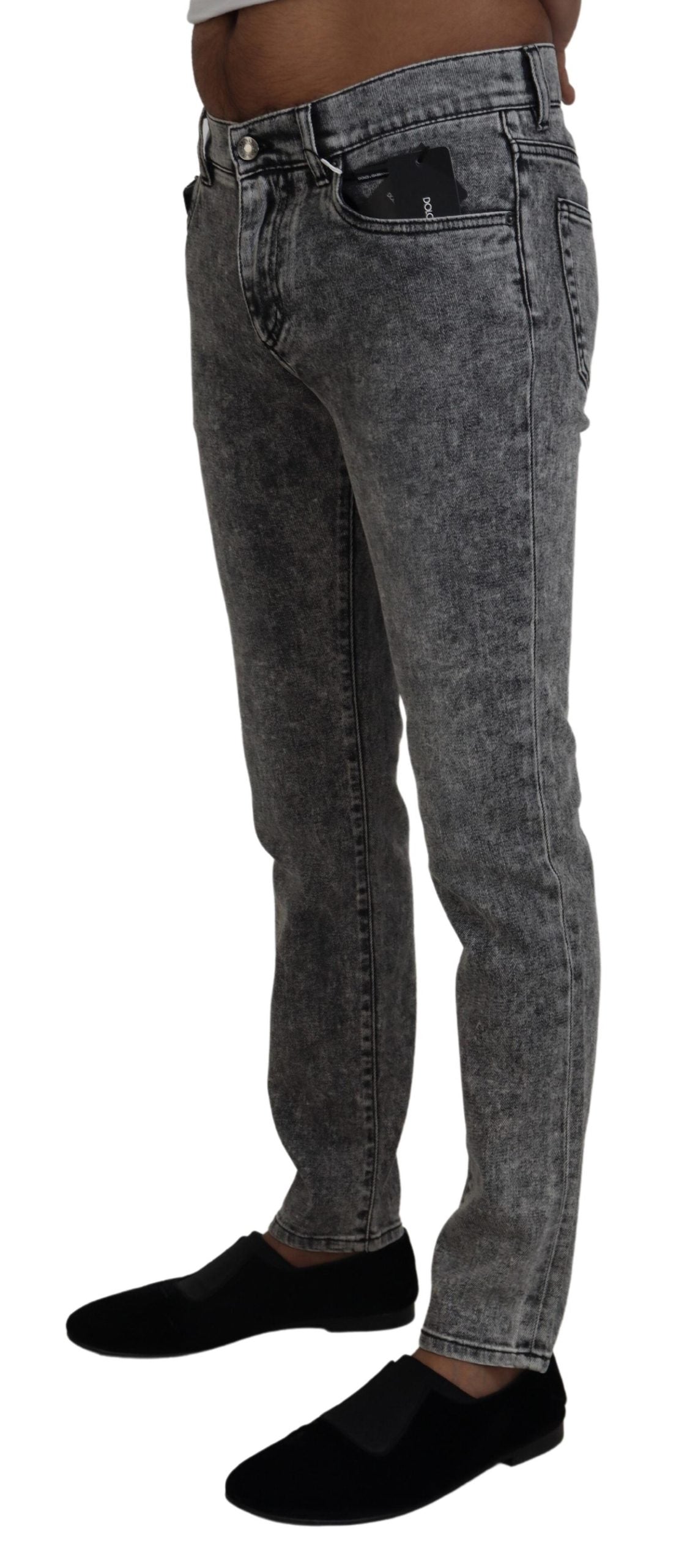 Dolce & Gabbana Gray Washed Cotton Low Waist Denim Jeans - DEA STILOSA MILANO