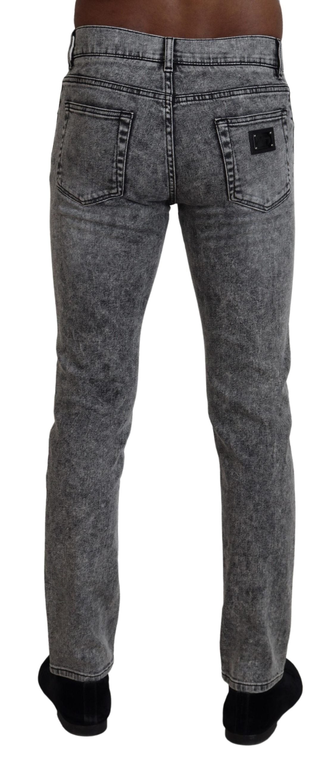 Dolce & Gabbana Gray Washed Cotton Low Waist Denim Jeans - DEA STILOSA MILANO