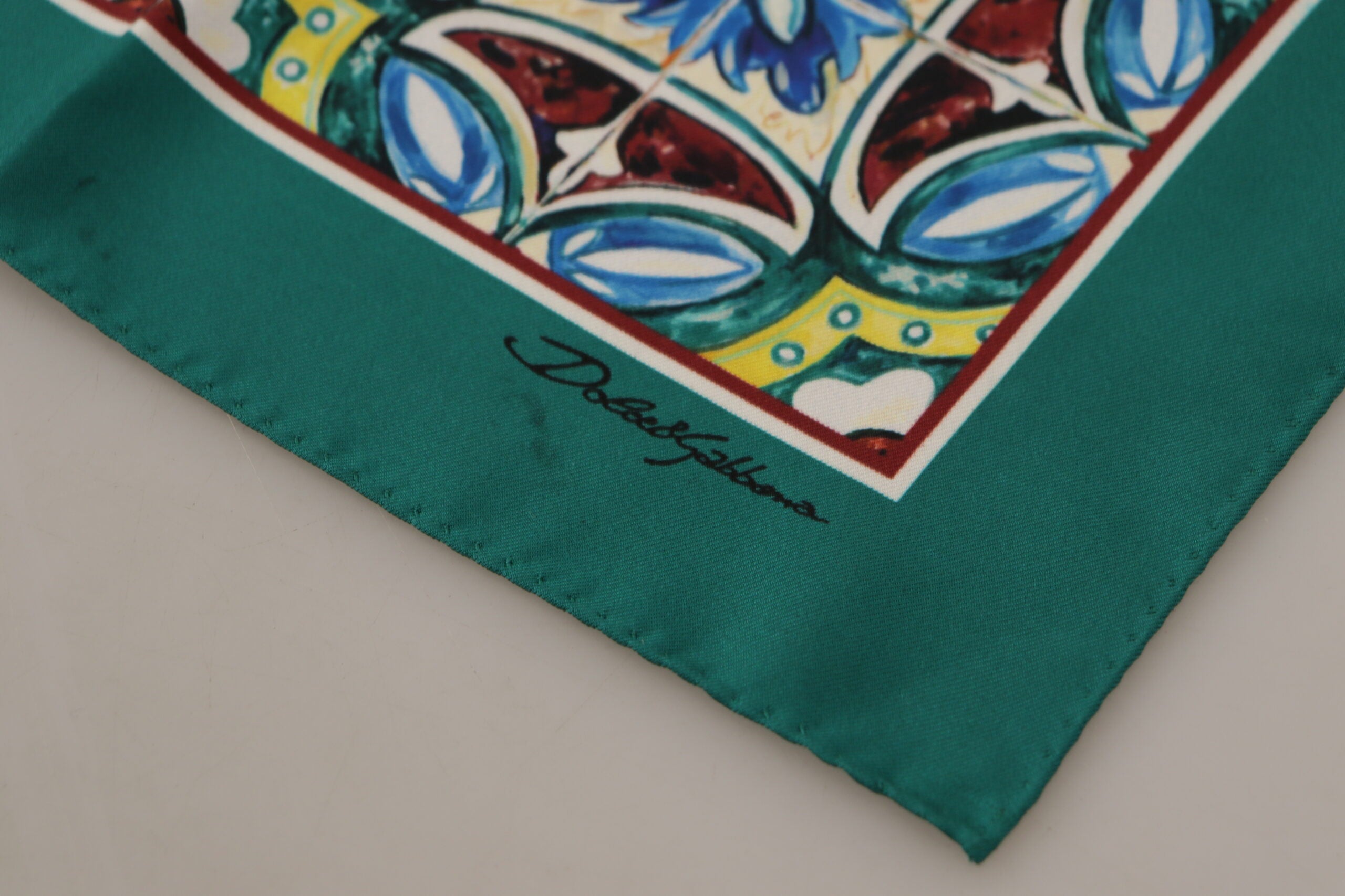 Dolce & Gabbana Majolica Patterned Square Handkerchief Scarf Silk - DEA STILOSA MILANO