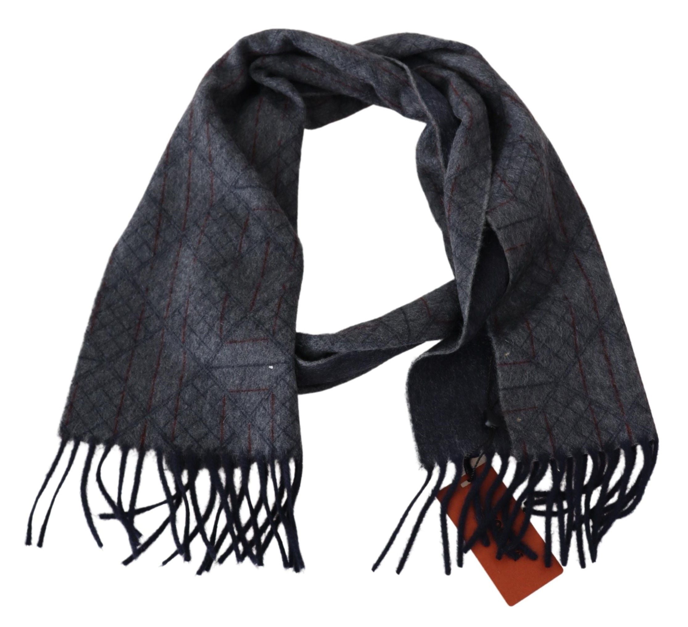 Missoni Black Gray Striped Wool Unisex Neck Wrap Scarf - DEA STILOSA MILANO