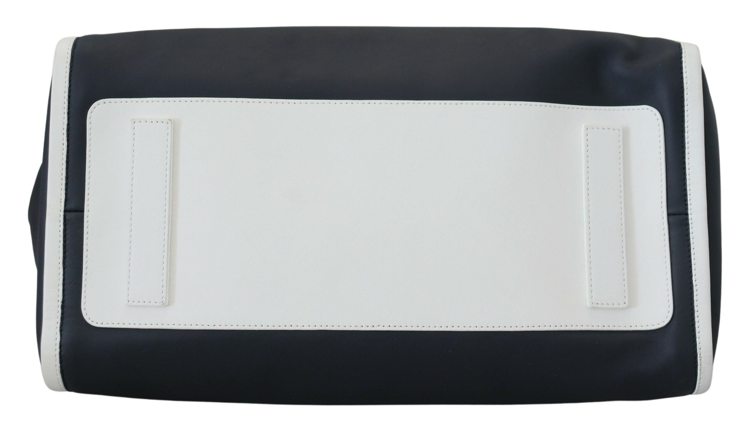 Dolce & Gabbana White Blue Leather Shopping Tote Bag - DEA STILOSA MILANO