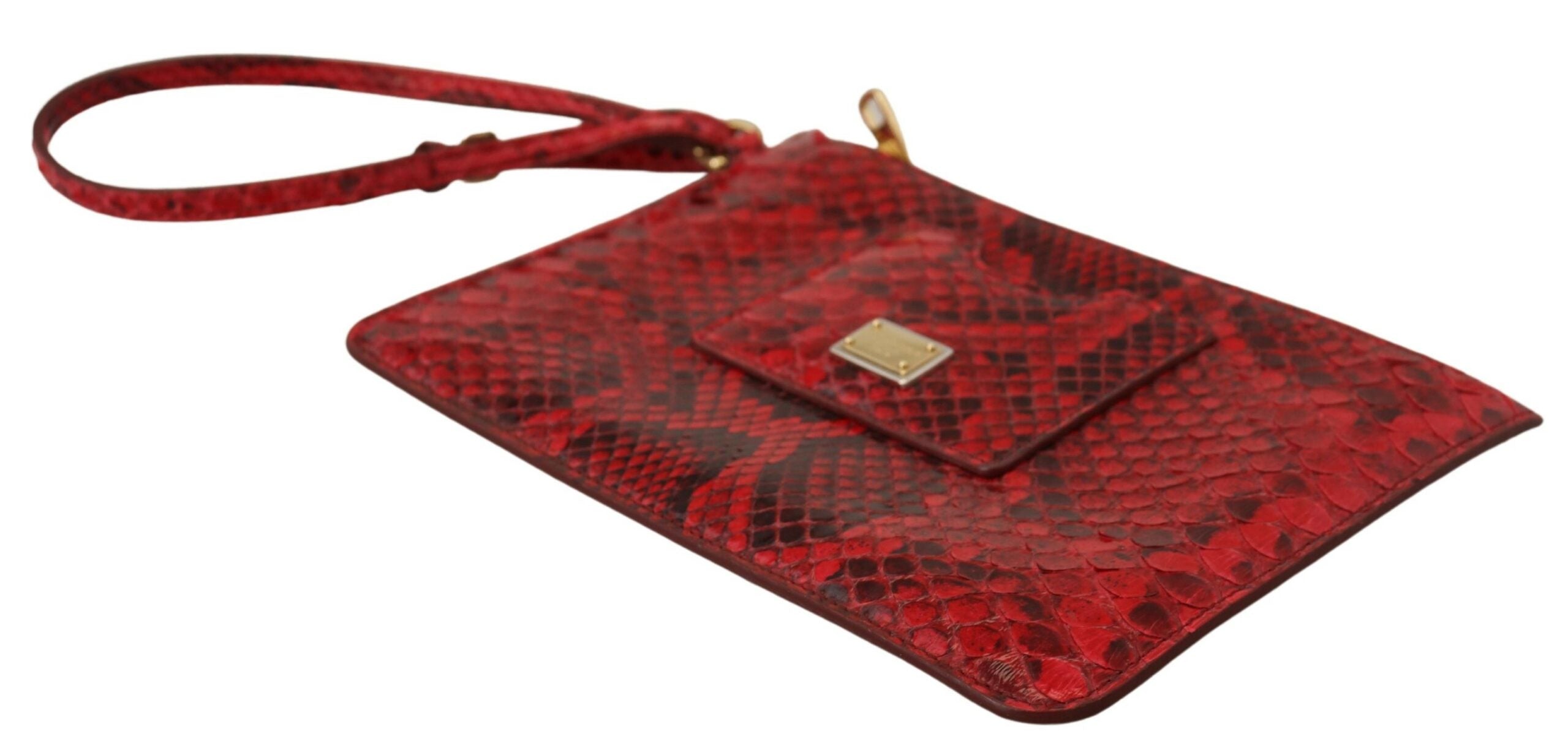 Dolce & Gabbana Red Leather Ayers Clutch Purse Wristlet Hand - DEA STILOSA MILANO