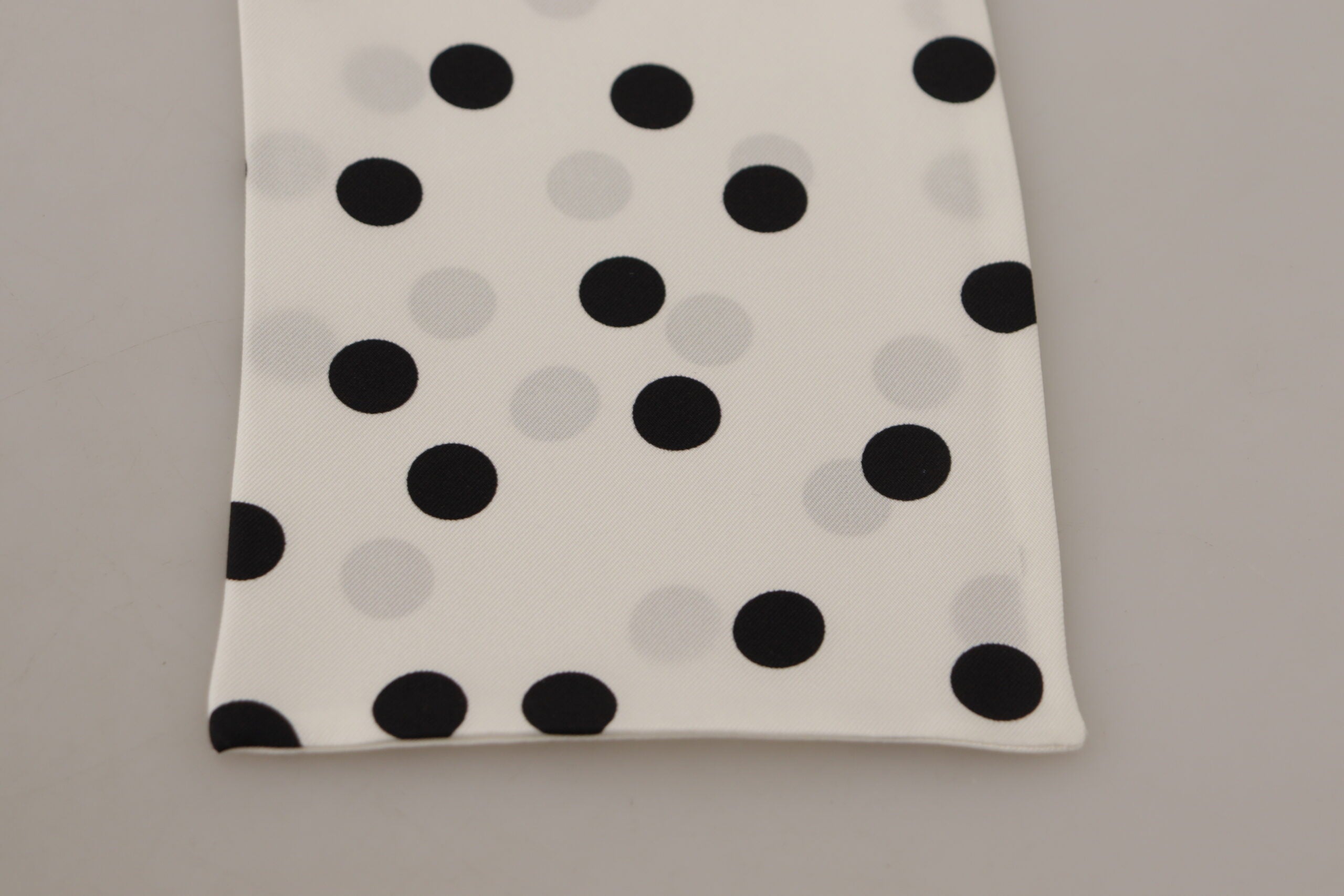 Dolce & Gabbana White Polka Dot Silk Shawl Neck Wrap Scarf - DEA STILOSA MILANO