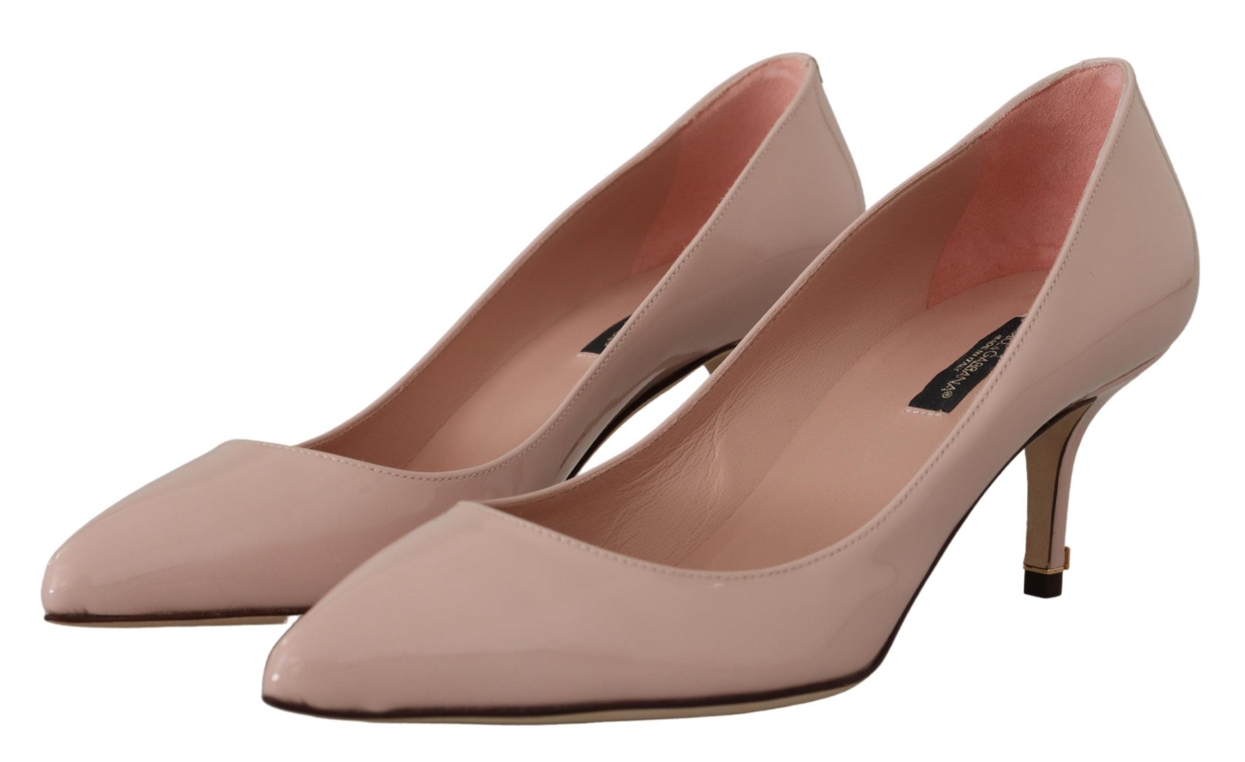 Dolce & Gabbana Pink Patent Leather Kitten Heels Pumps Shoes - DEA STILOSA MILANO